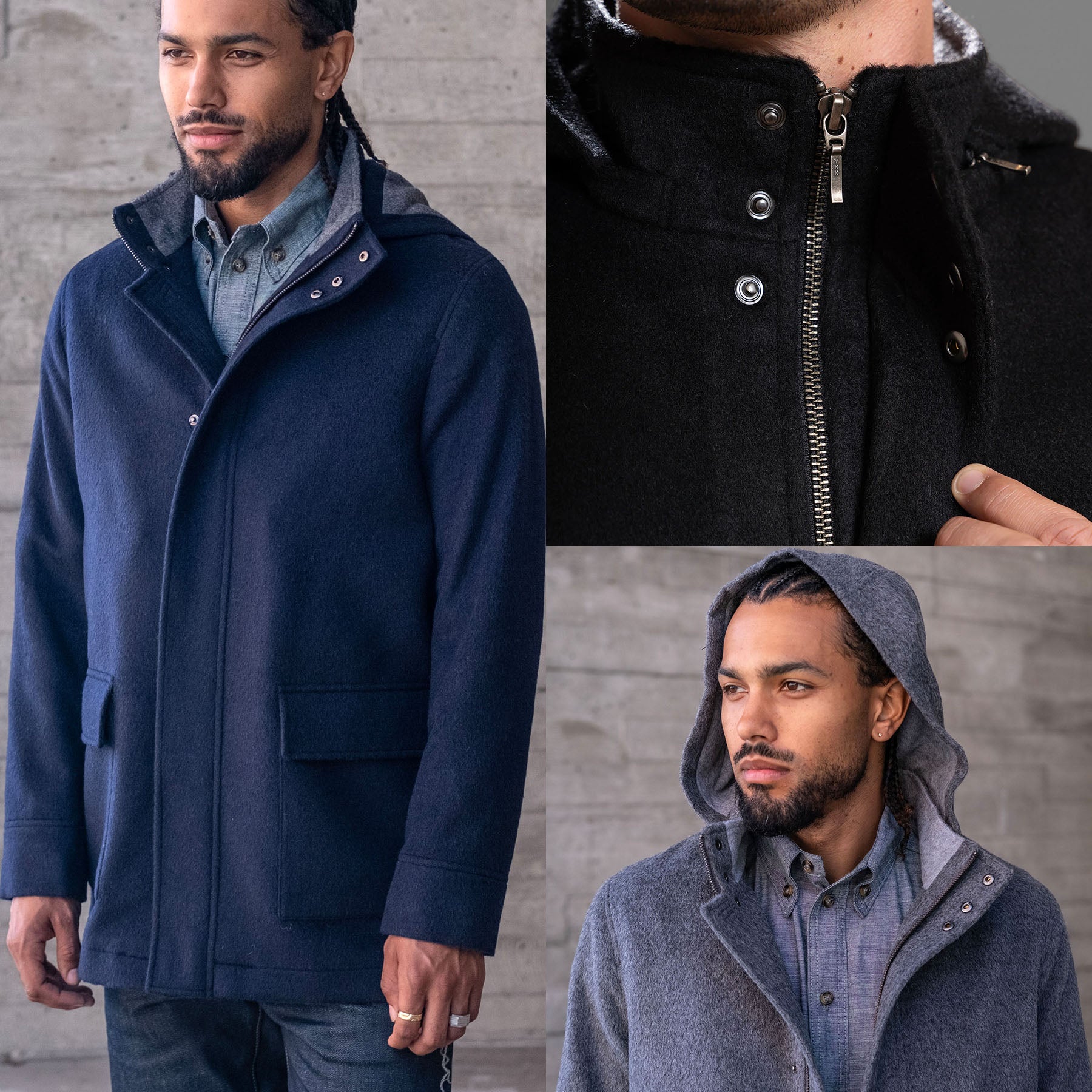 Heavyweight Alpaca Parka with Removable Hood (3 Colors)