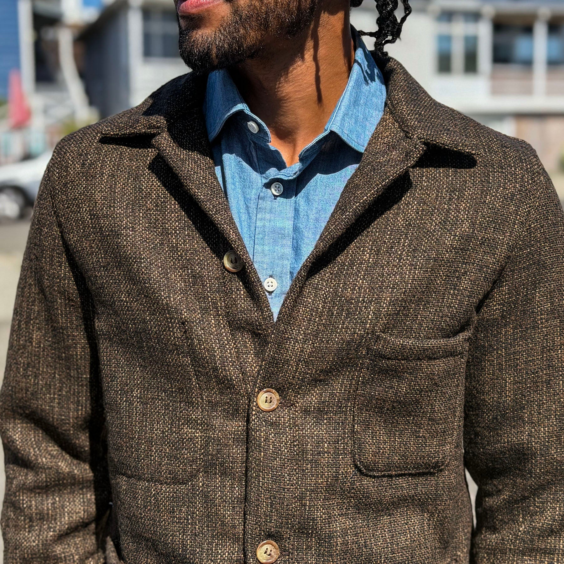 Doyle Jacket Mosswood Scatter-Weave Tweed