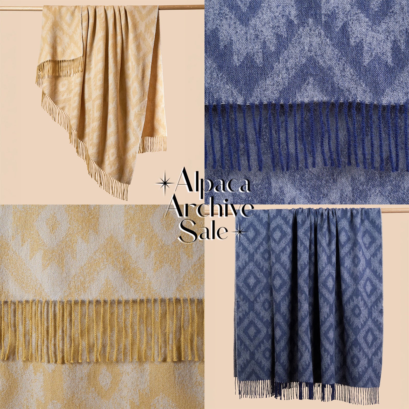 Ethnic Jacquard Alpaca Throw Blanket