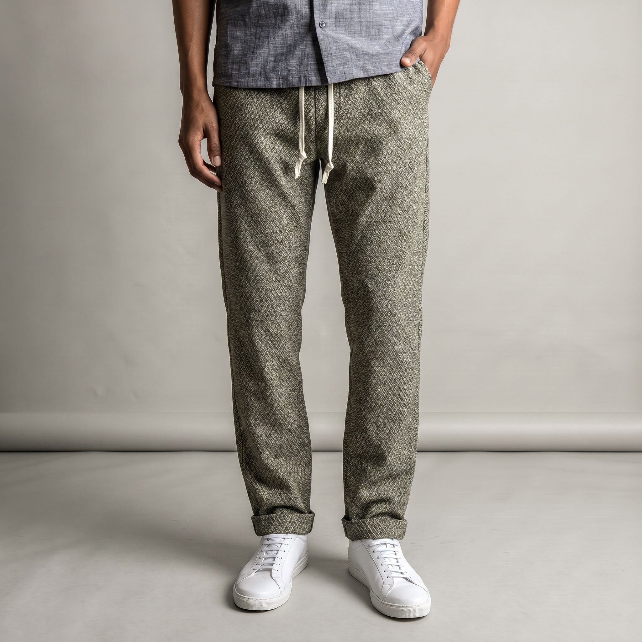 Laidback Pant Herringbone Cotton-Wool
