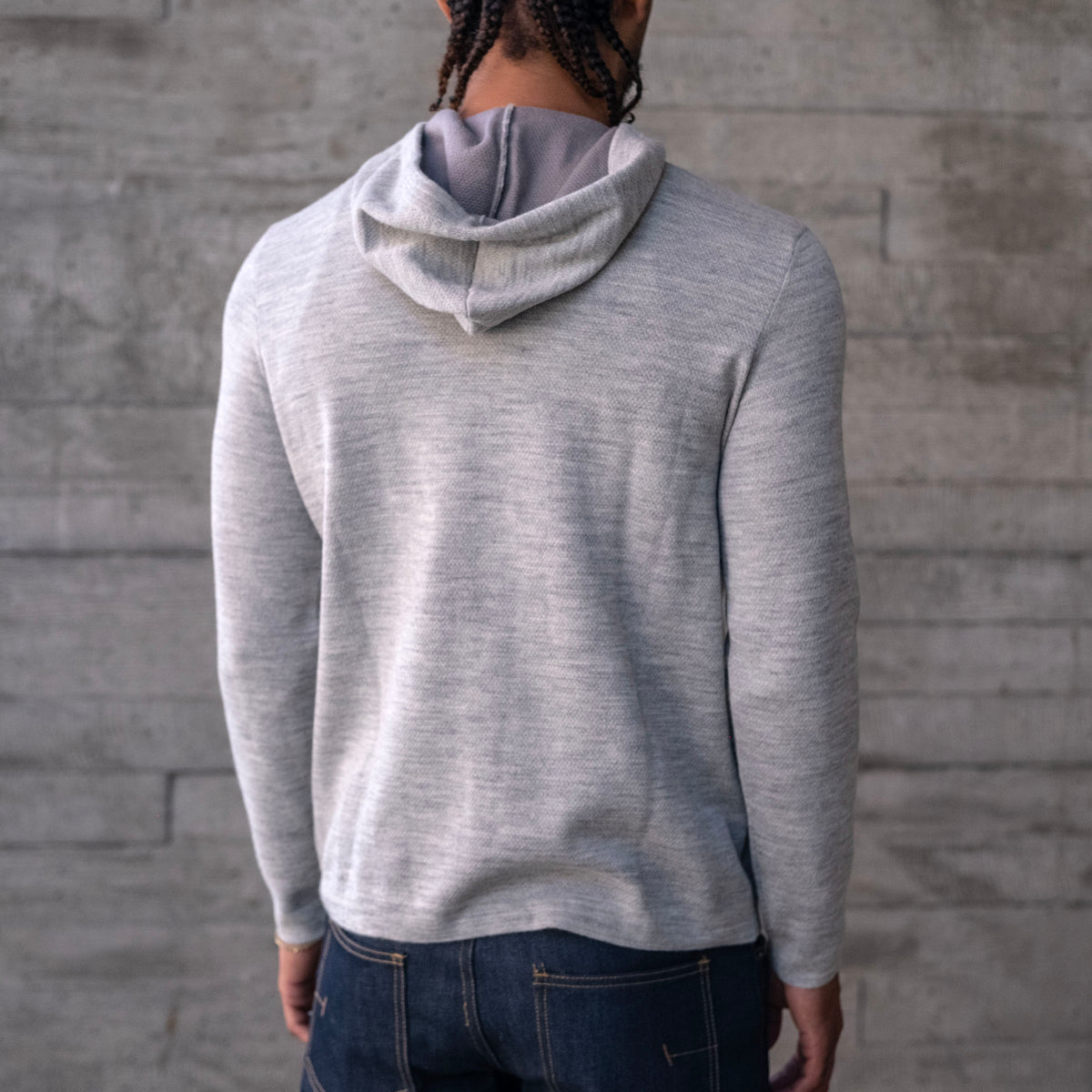 Hooded 2-Ply Sweatshirt in Baby Alpaca and Pima Cotton