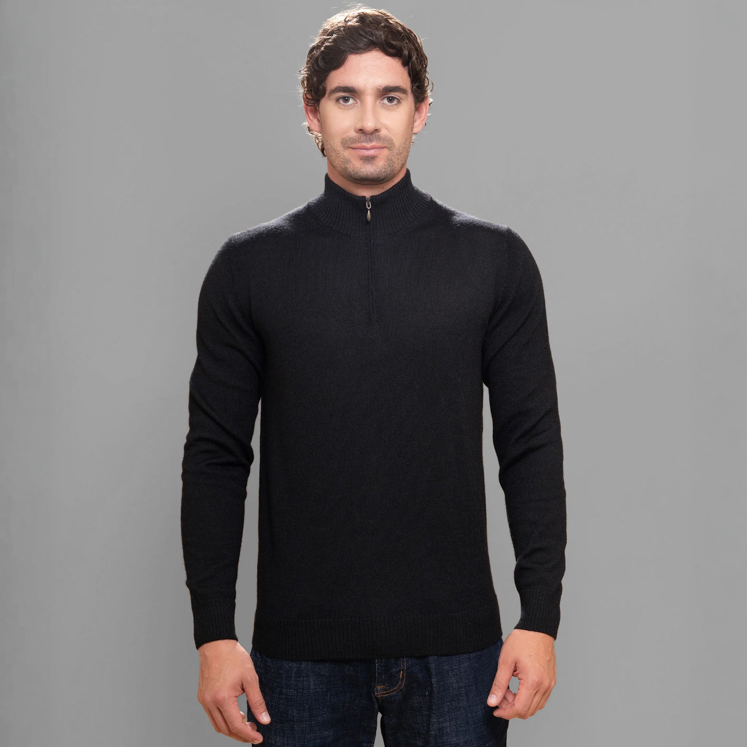 Alpaca Extrafine Knit Half Zip Sweaters