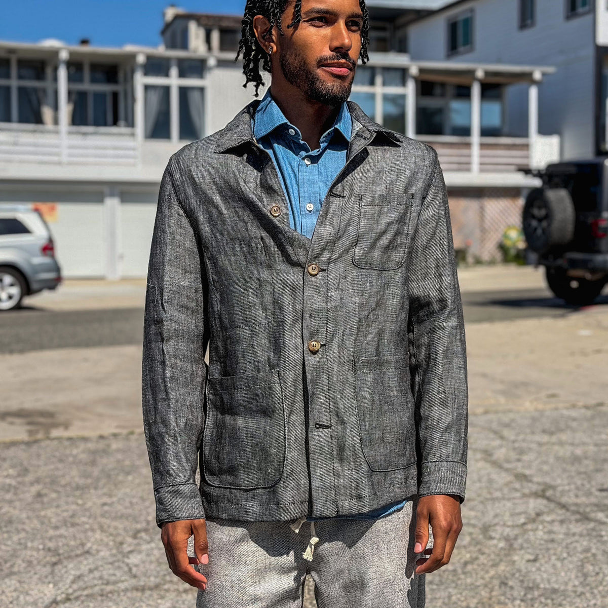 Doyle Jacket Graphite Albini Linen