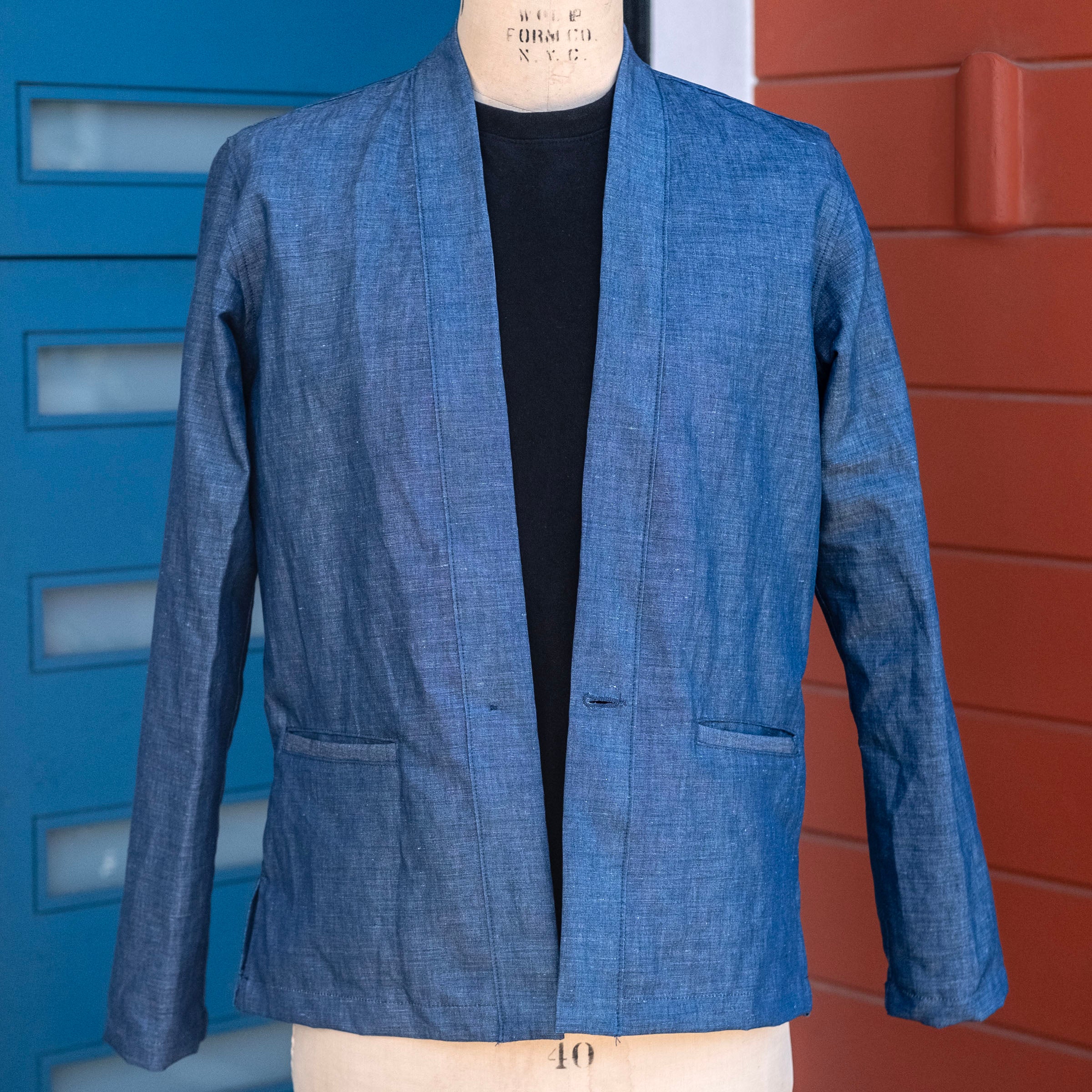 Kamigata Jacket in Hattori Blue Wave Indigo Chambray