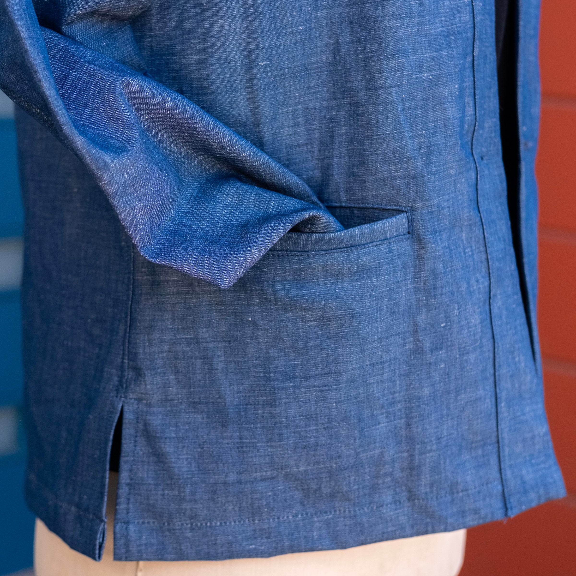 Kamigata Jacket in Hattori Blue Wave Indigo Chambray