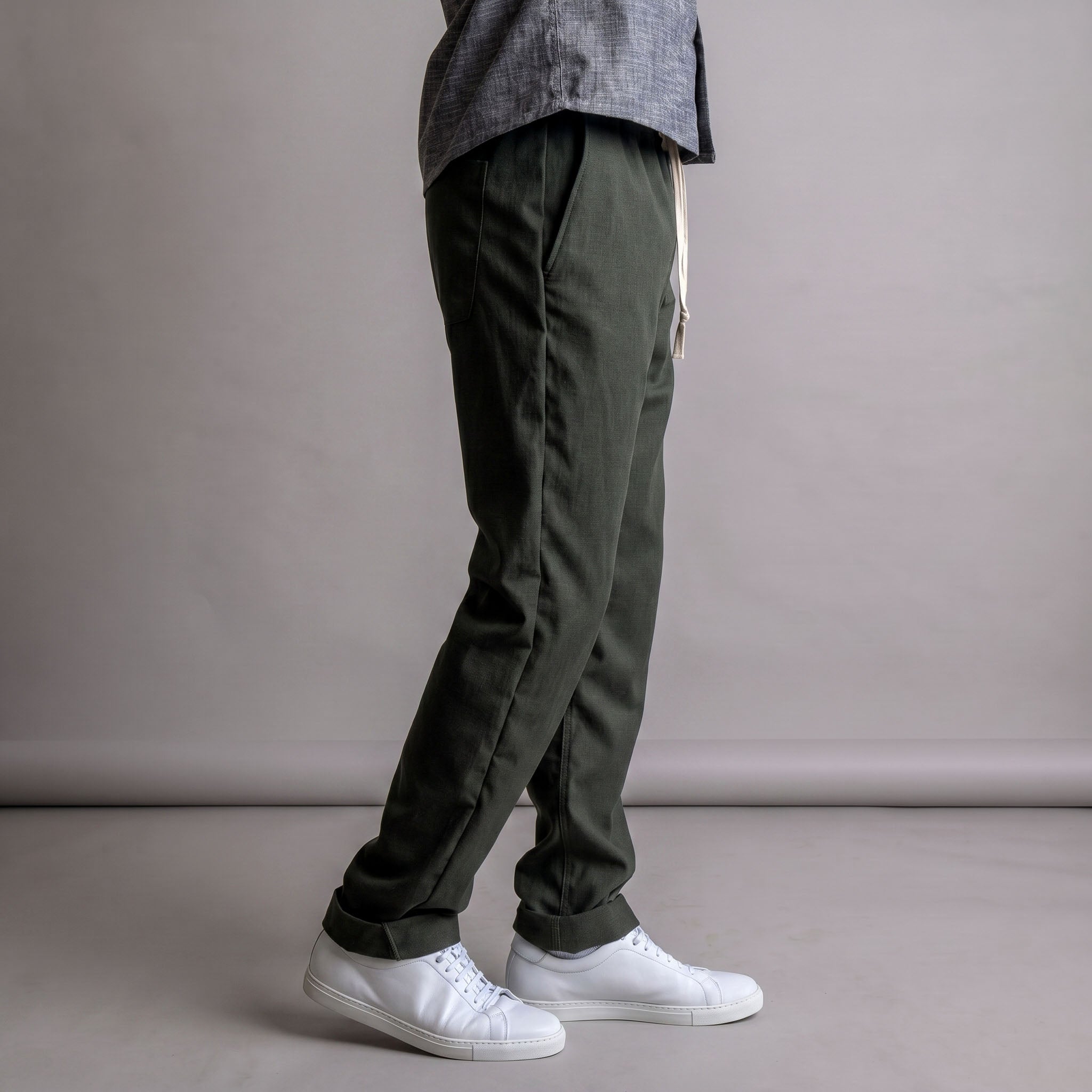 Laidback Pant Forest Green Tropical Wool Sz Large