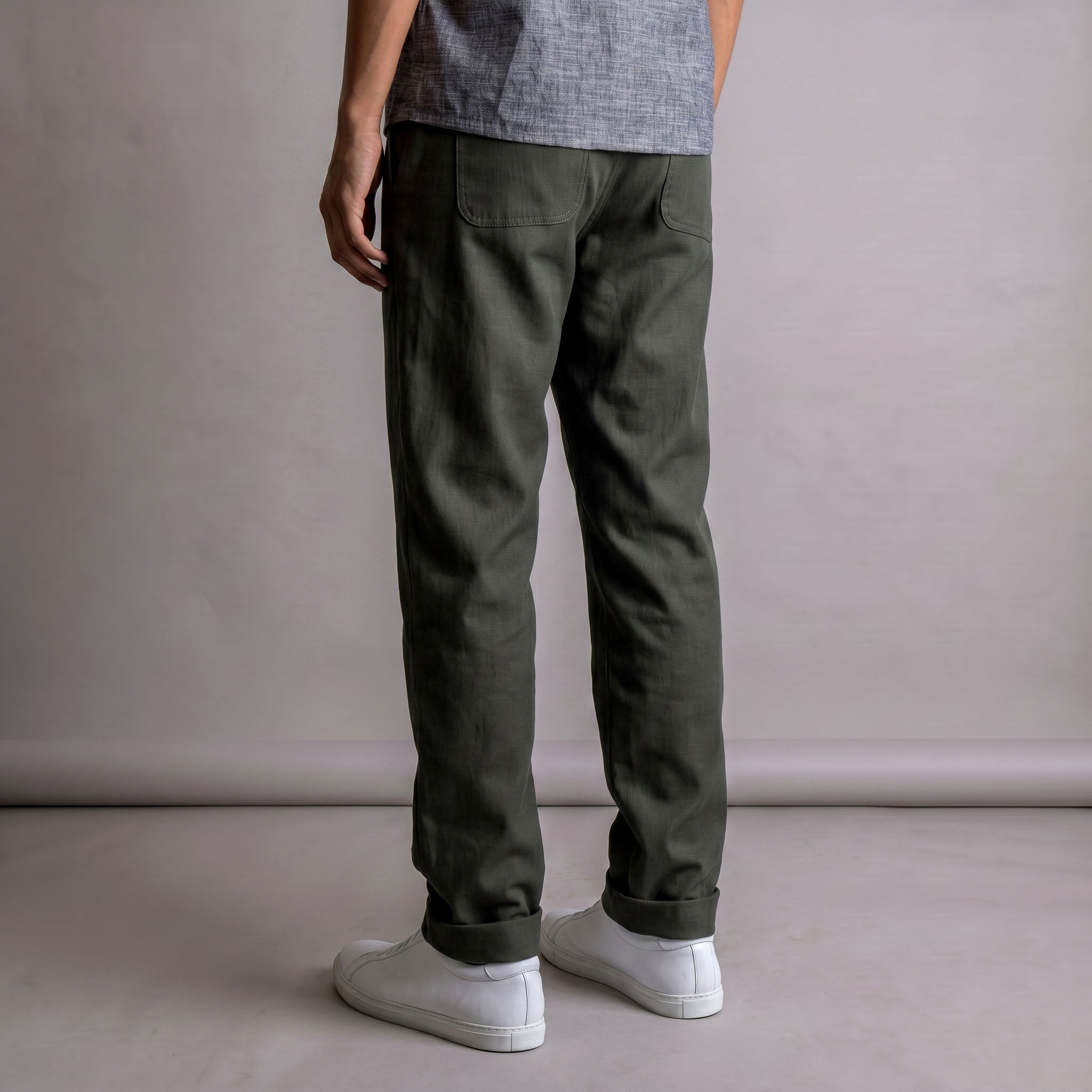 Laidback Pant Forest Green Tropical Wool Sz Large