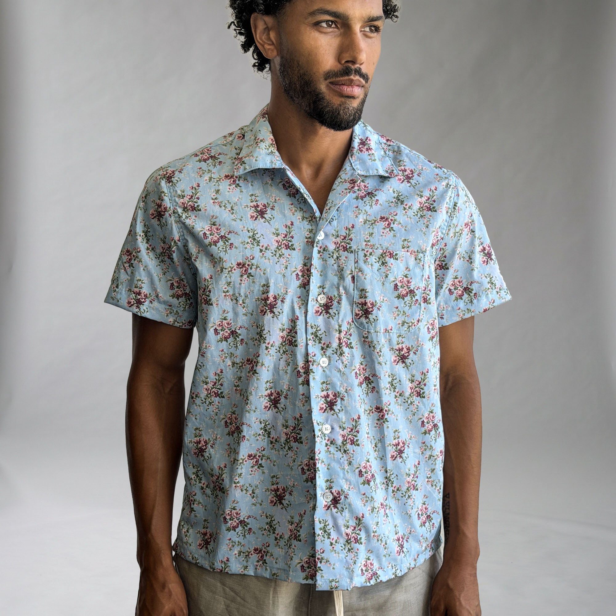 Riviera Sunday Bloom Poplin Short Sleeve Shirt