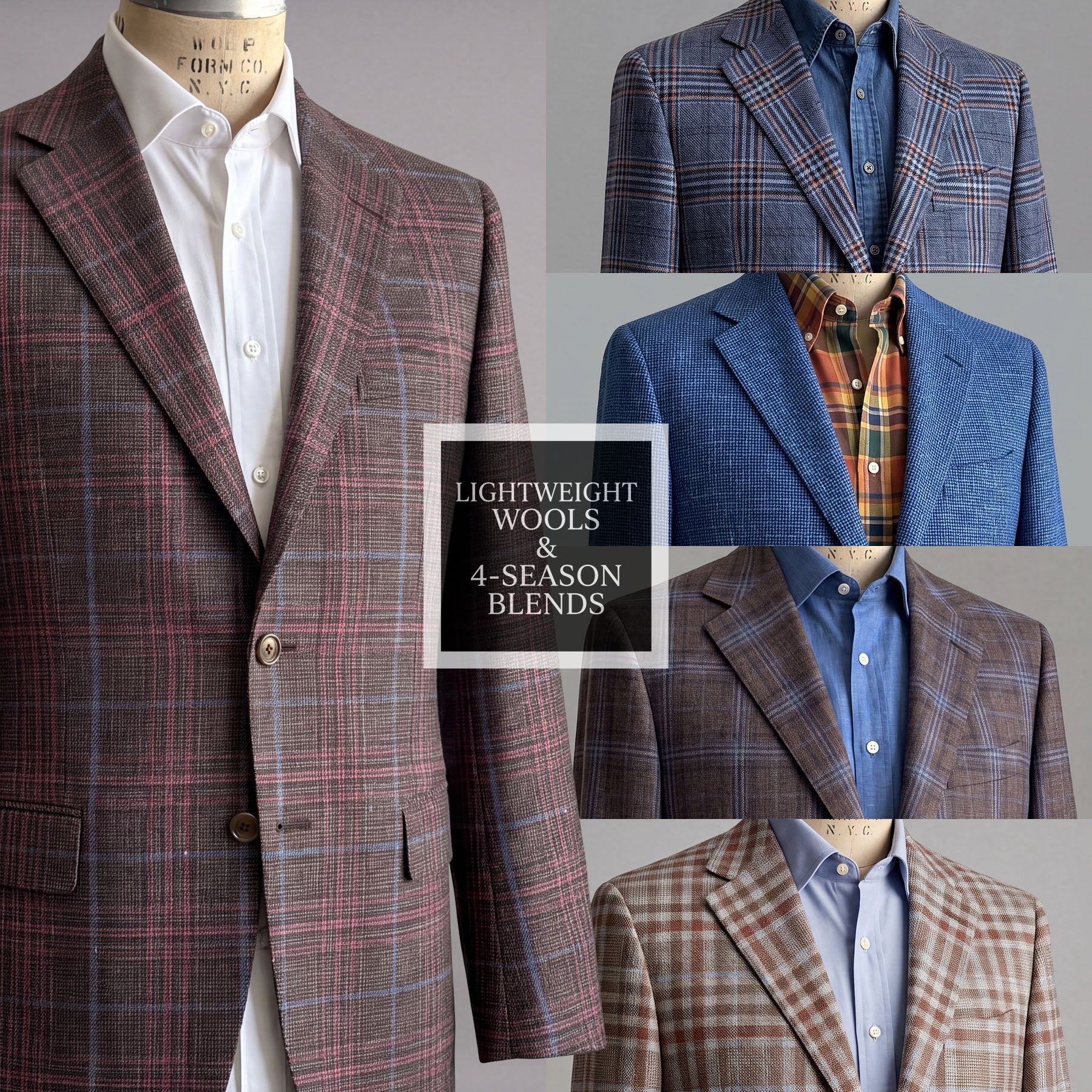 Custom Suits & Sportcoats Lightweight Wools & 4-Season Blends