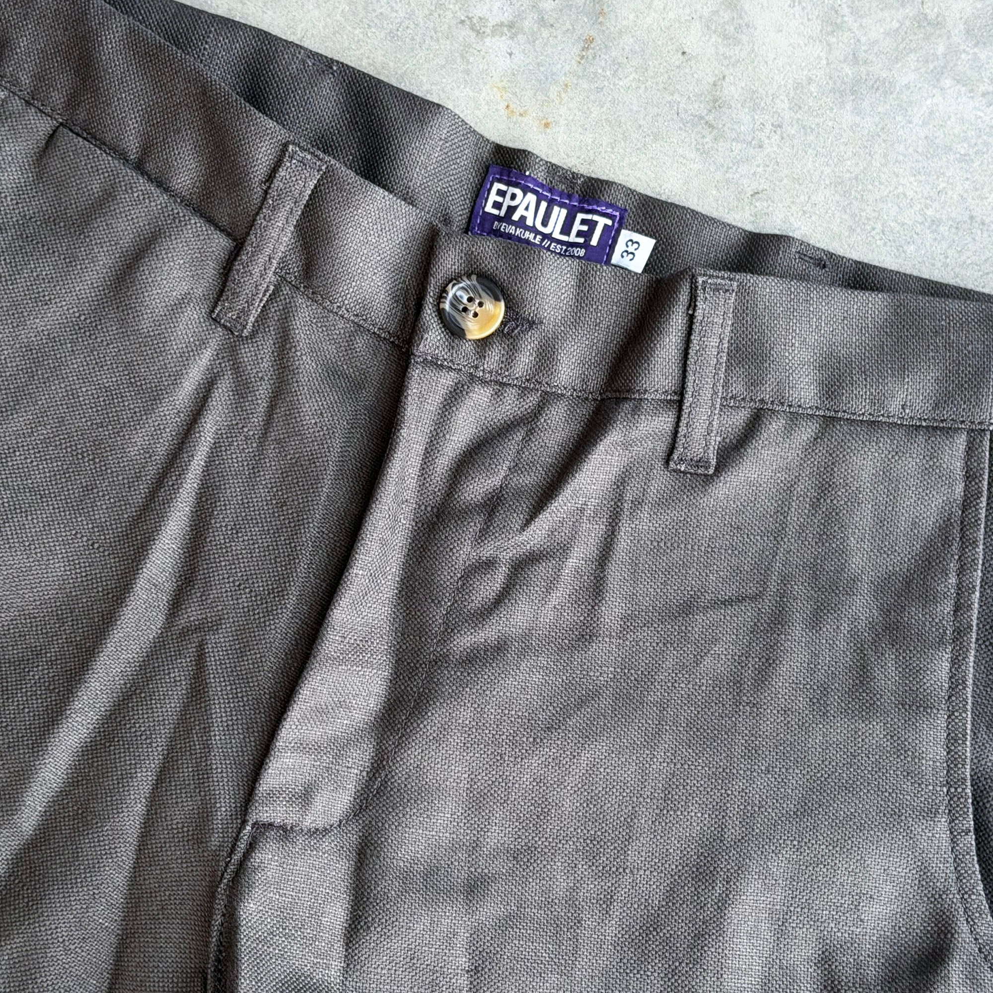 Sample: Rivet Chino in Hazelnut Linen Sz 33
