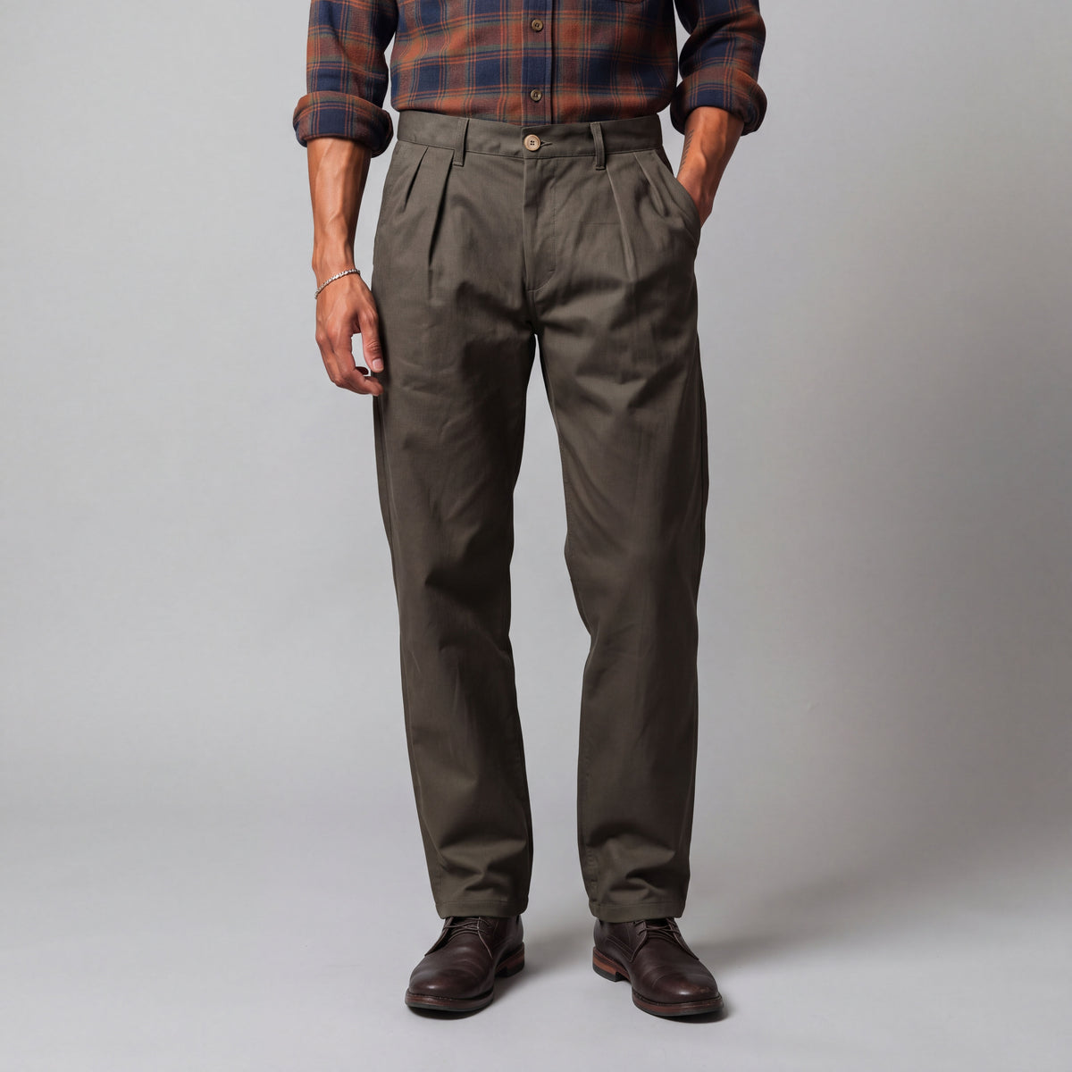 McKinley Pleated Easy Fit Chinos in Tweeds & Cottons