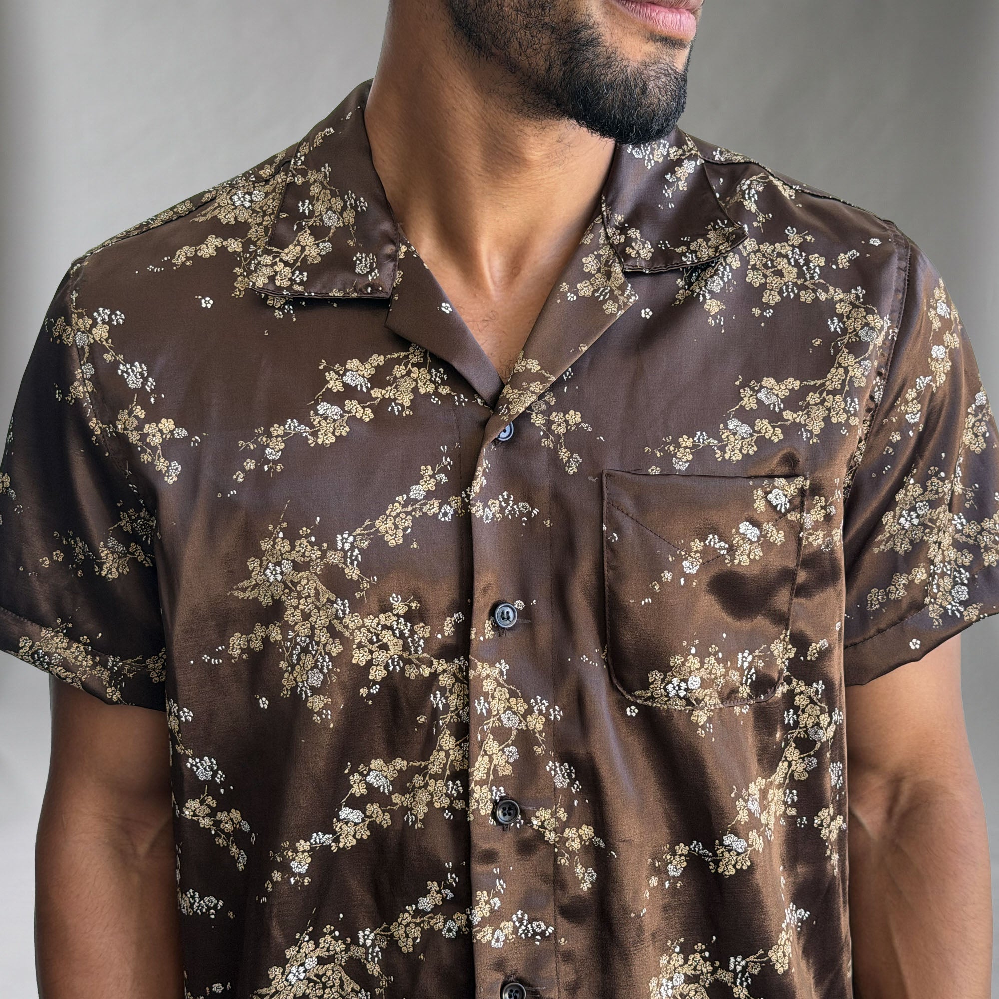 Riviera Cherry Blossom Rayon Short Sleeve Shirt