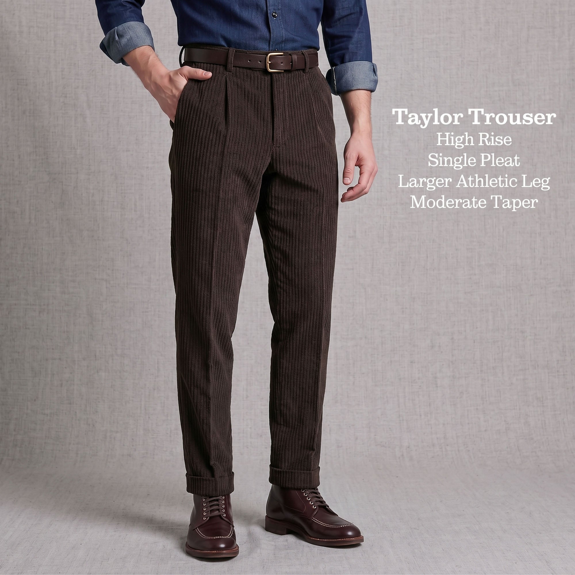 Custom Trousers in Mid-Weight Italian Cotton Corduroy