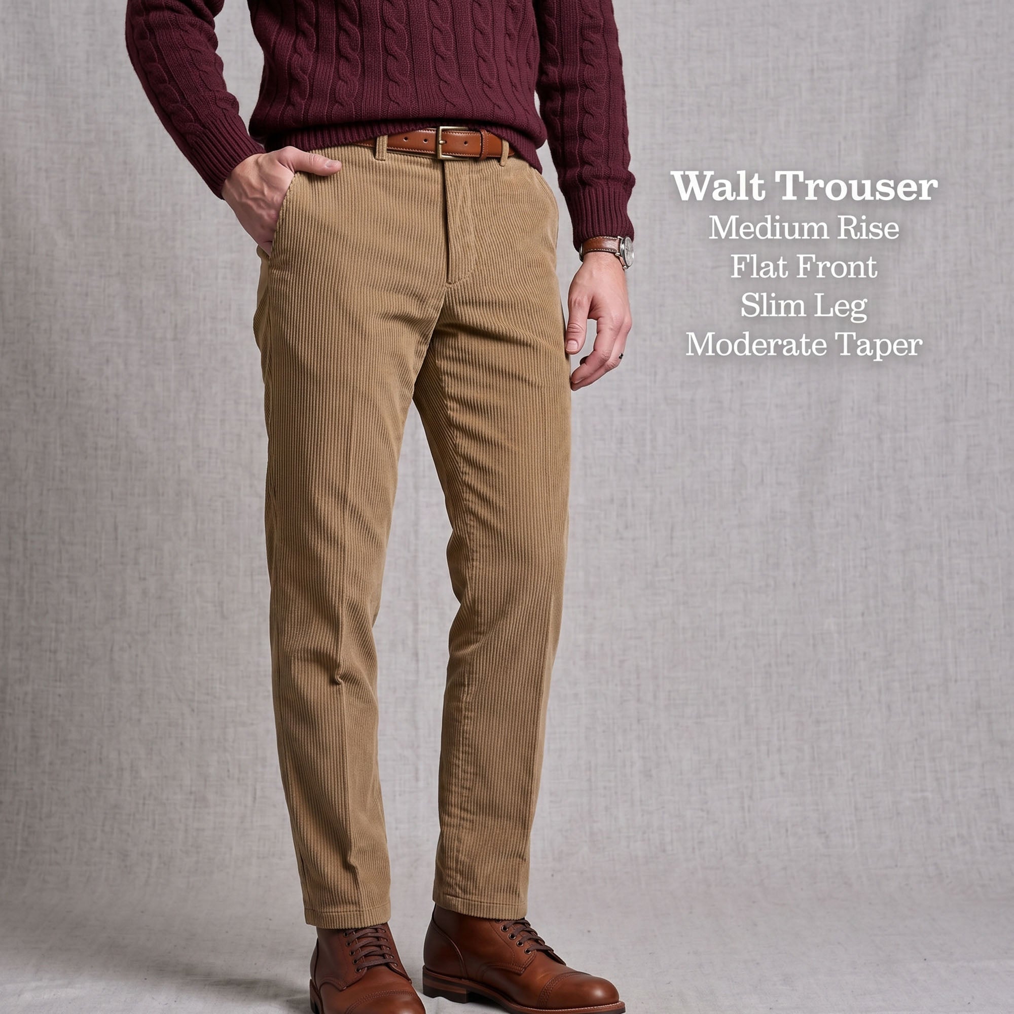 Custom Trousers in Mid-Weight Italian Cotton Corduroy