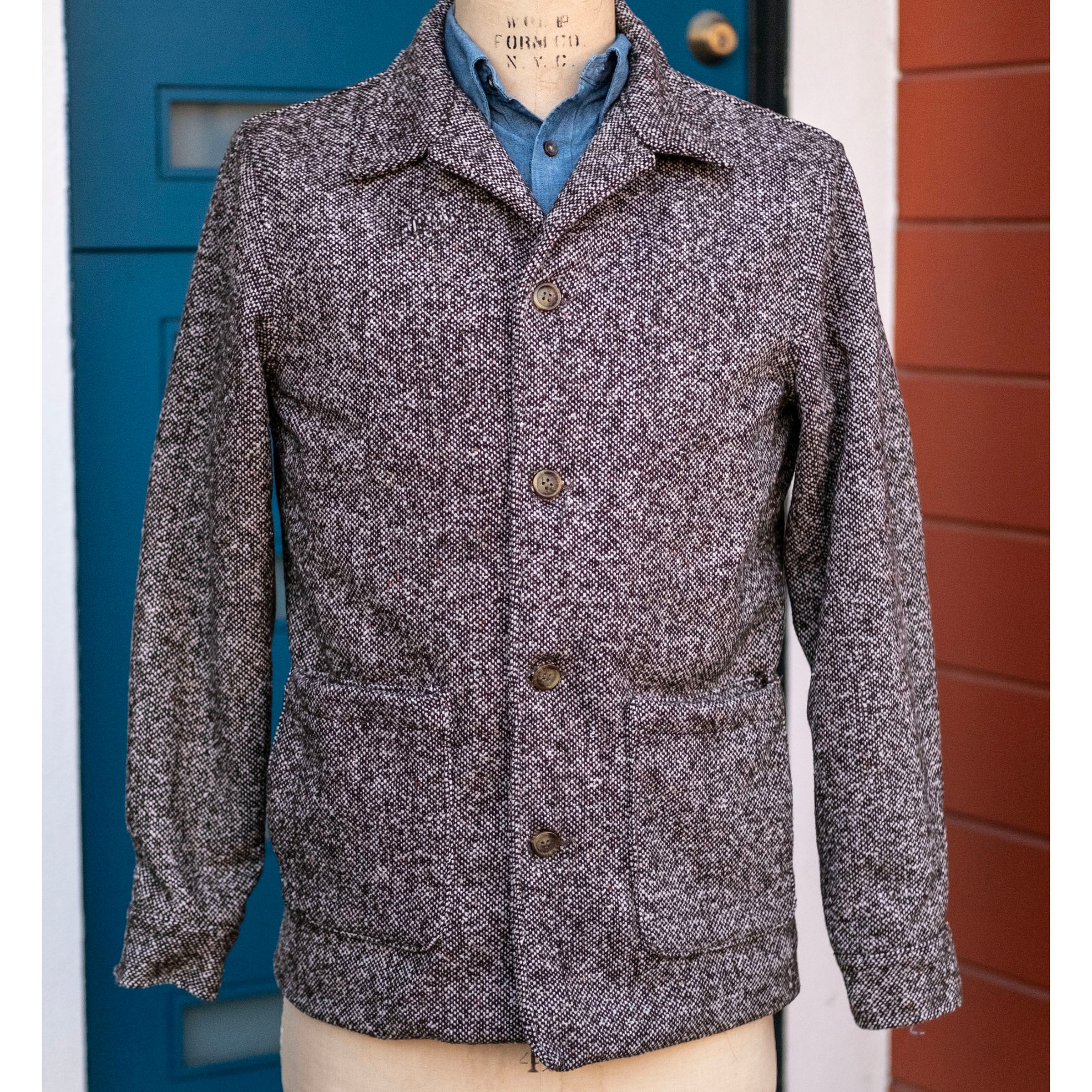 Sample Sale: Corso Jacket in Magee Donegal Tweed Sz 40 (Fabric repair)