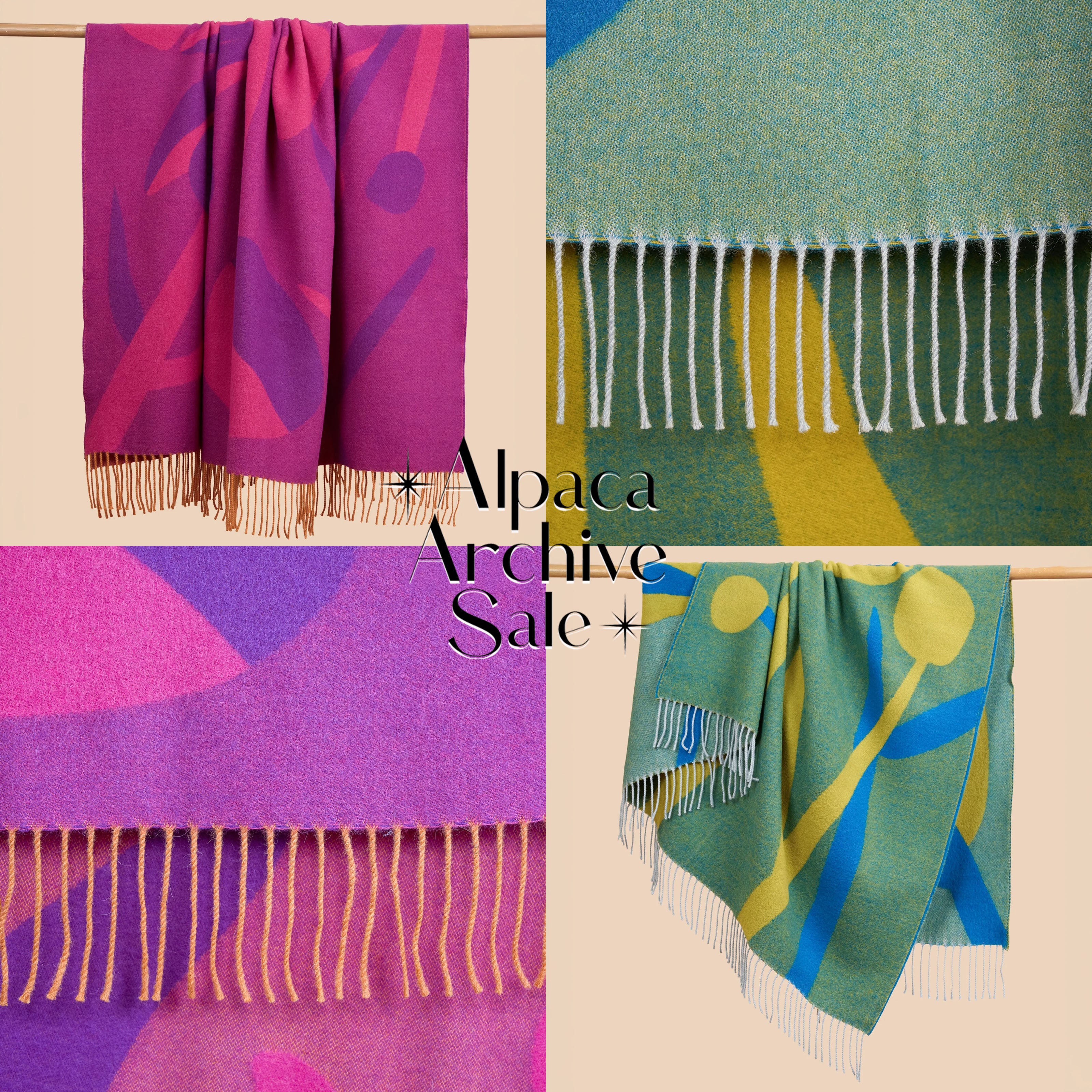 Art Noveau Jacquard Deluxe Alpaca Throw Blanket