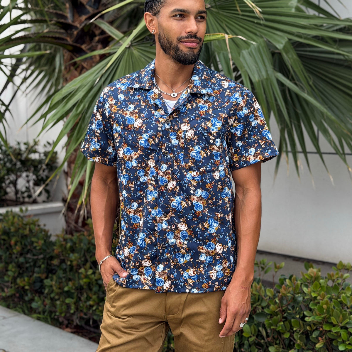 Riviera Azure Garden Short Sleeve Shirt