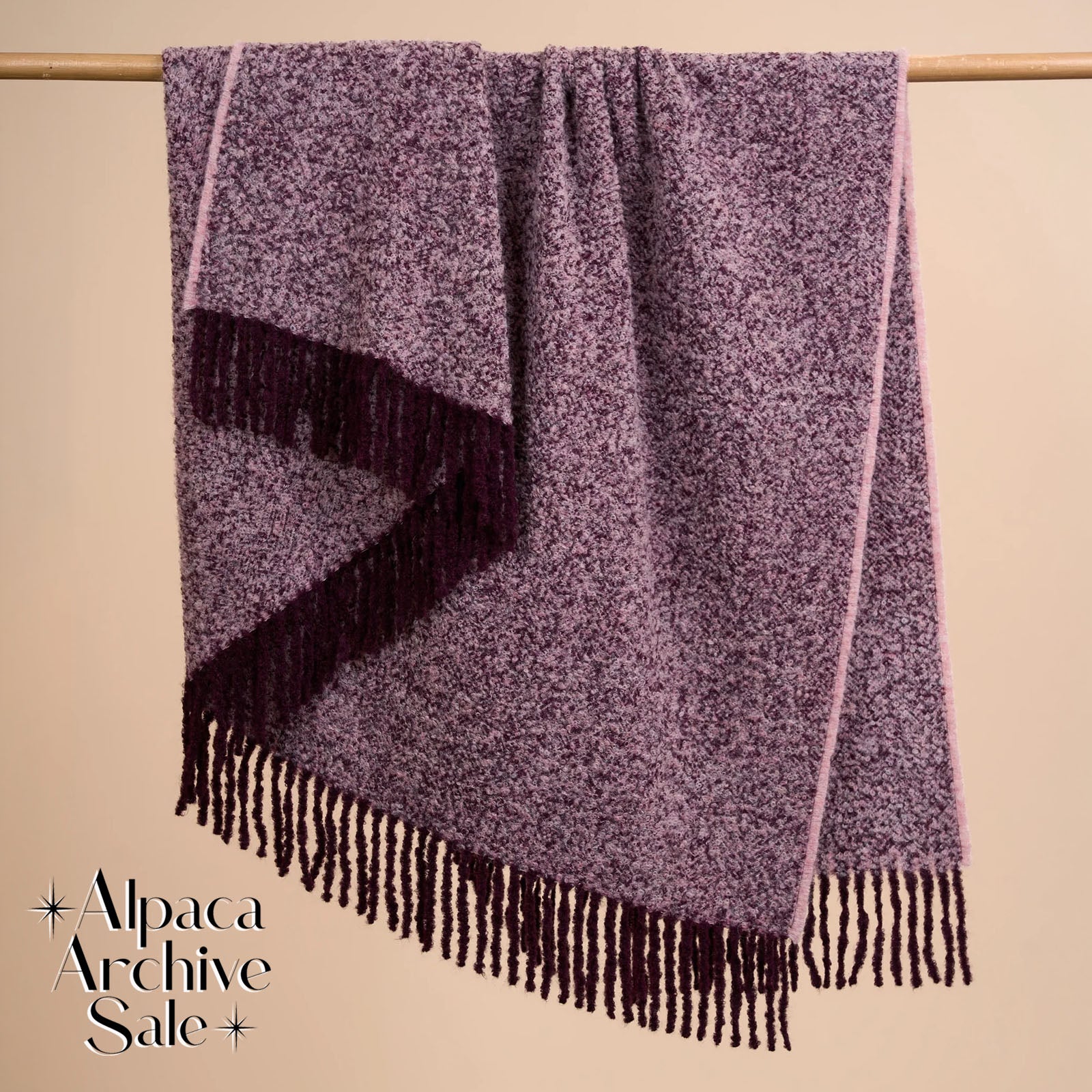 Boucle Bicolor Alpaca-Nylon Throw Blanket