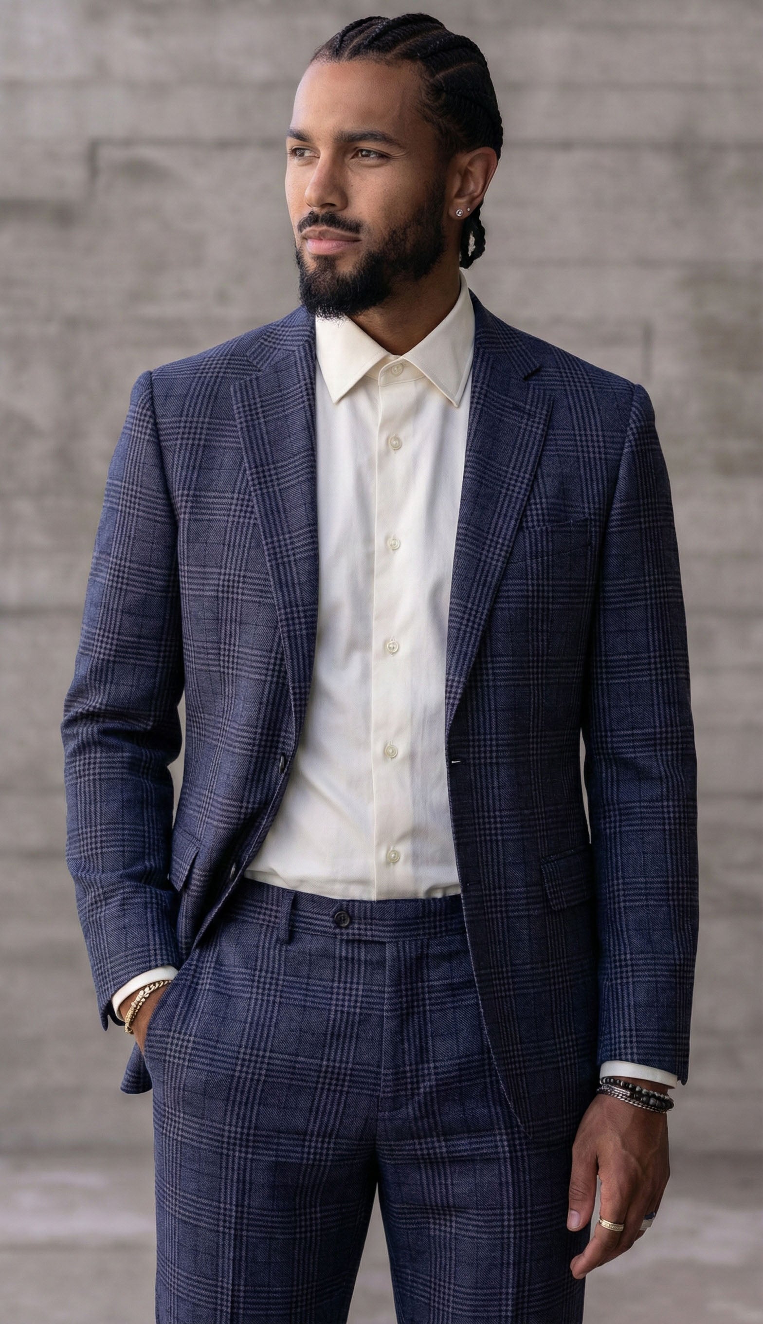 TD Deep Purple Check Suit