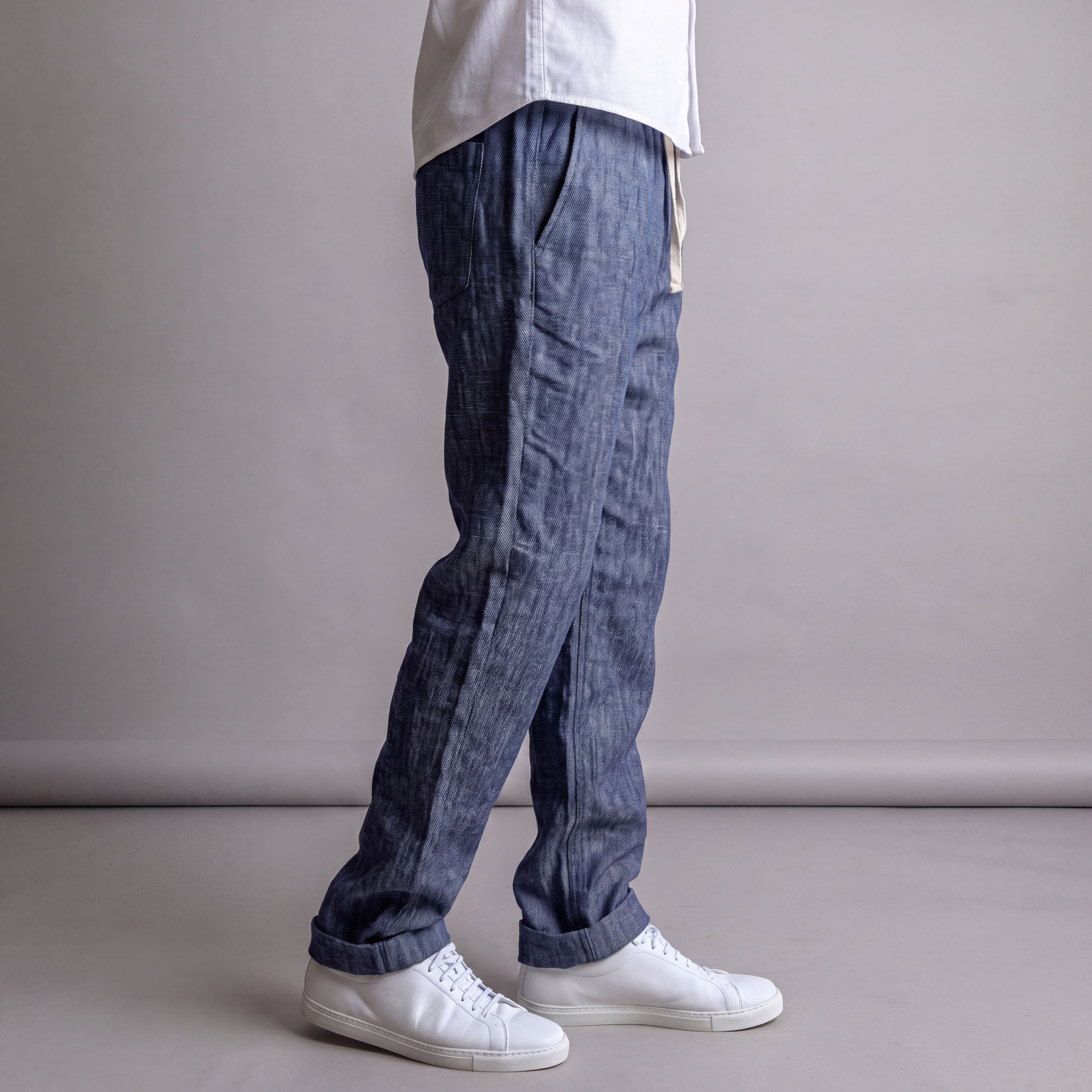 Laidback Pant Albini Navy Delave Linen