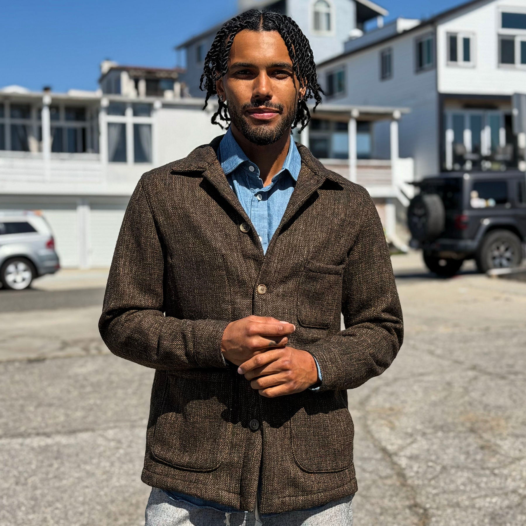 Doyle Jacket Mosswood Scatter-Weave Tweed