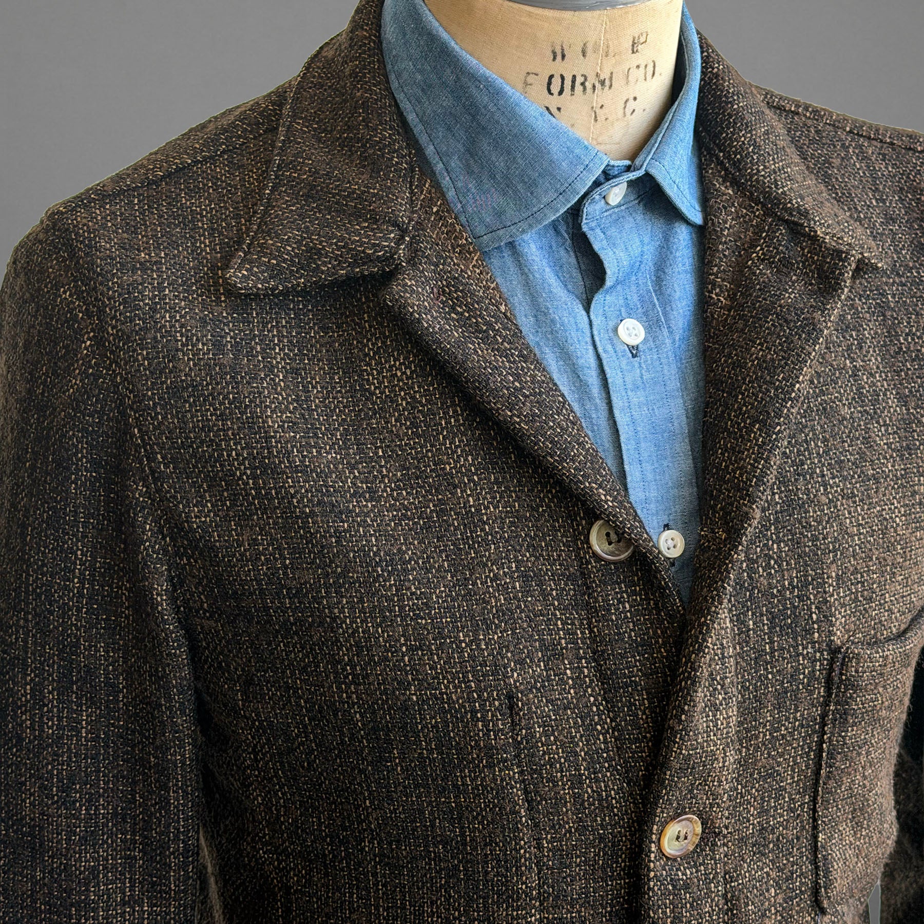 Doyle Jacket Mosswood Scatter-Weave Tweed