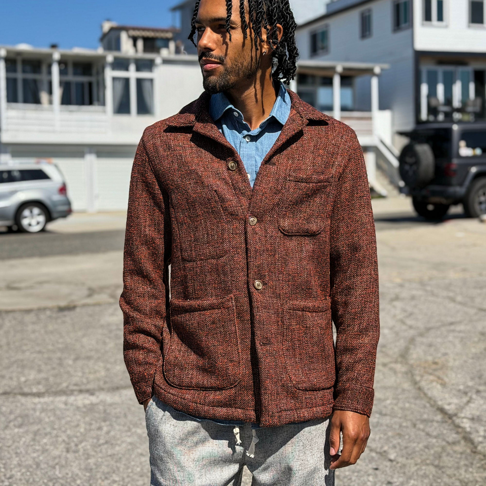 Doyle Jacket Rust Scatter-Weave Tweed