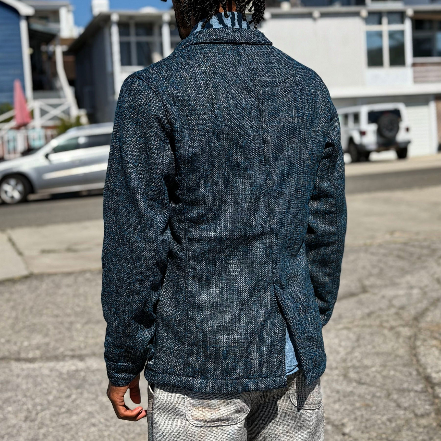 Doyle Jacket Pacific Blue Scatter-Weave Tweed