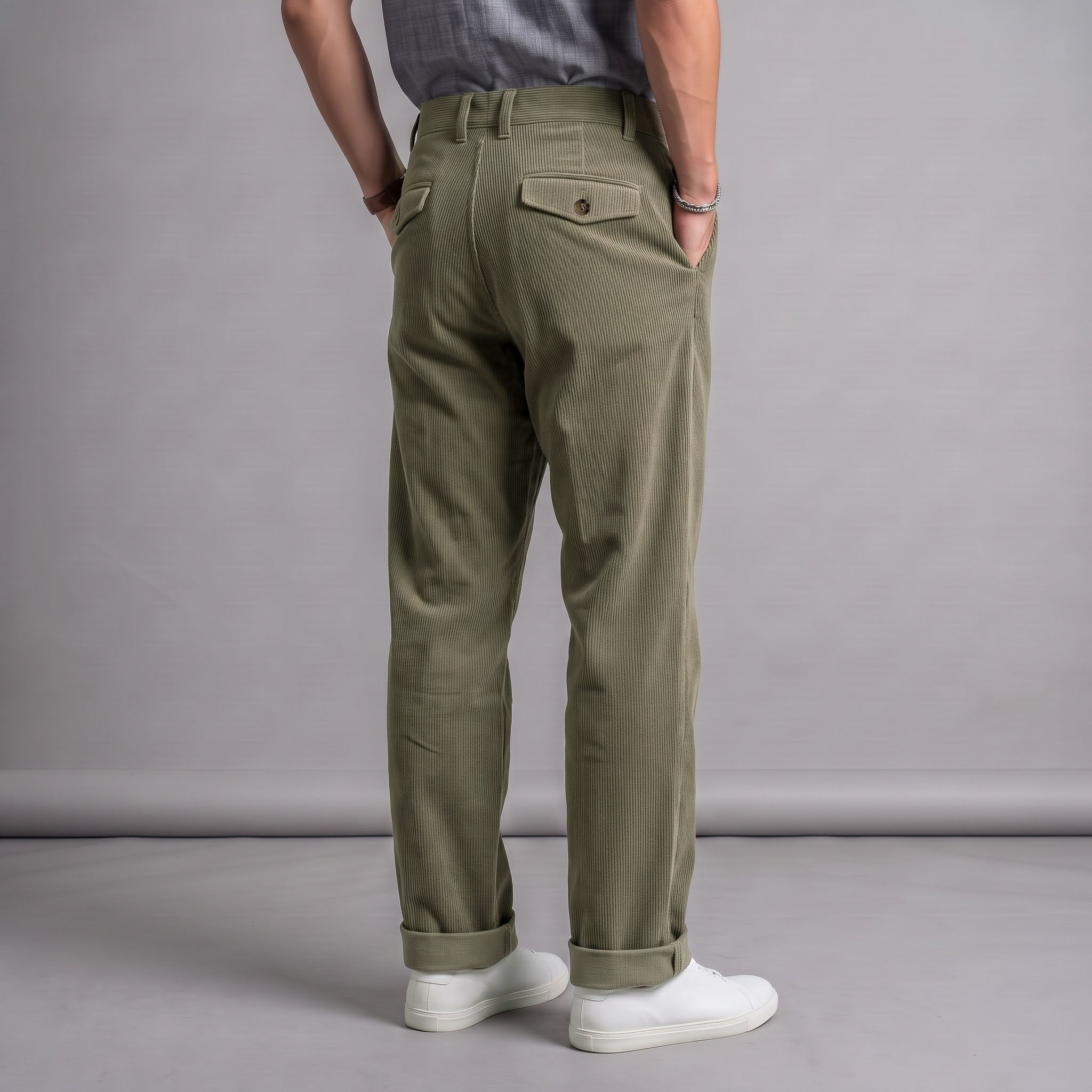 Fairfax Easy Fit Chinos Field Olive Drab Bedford Cord