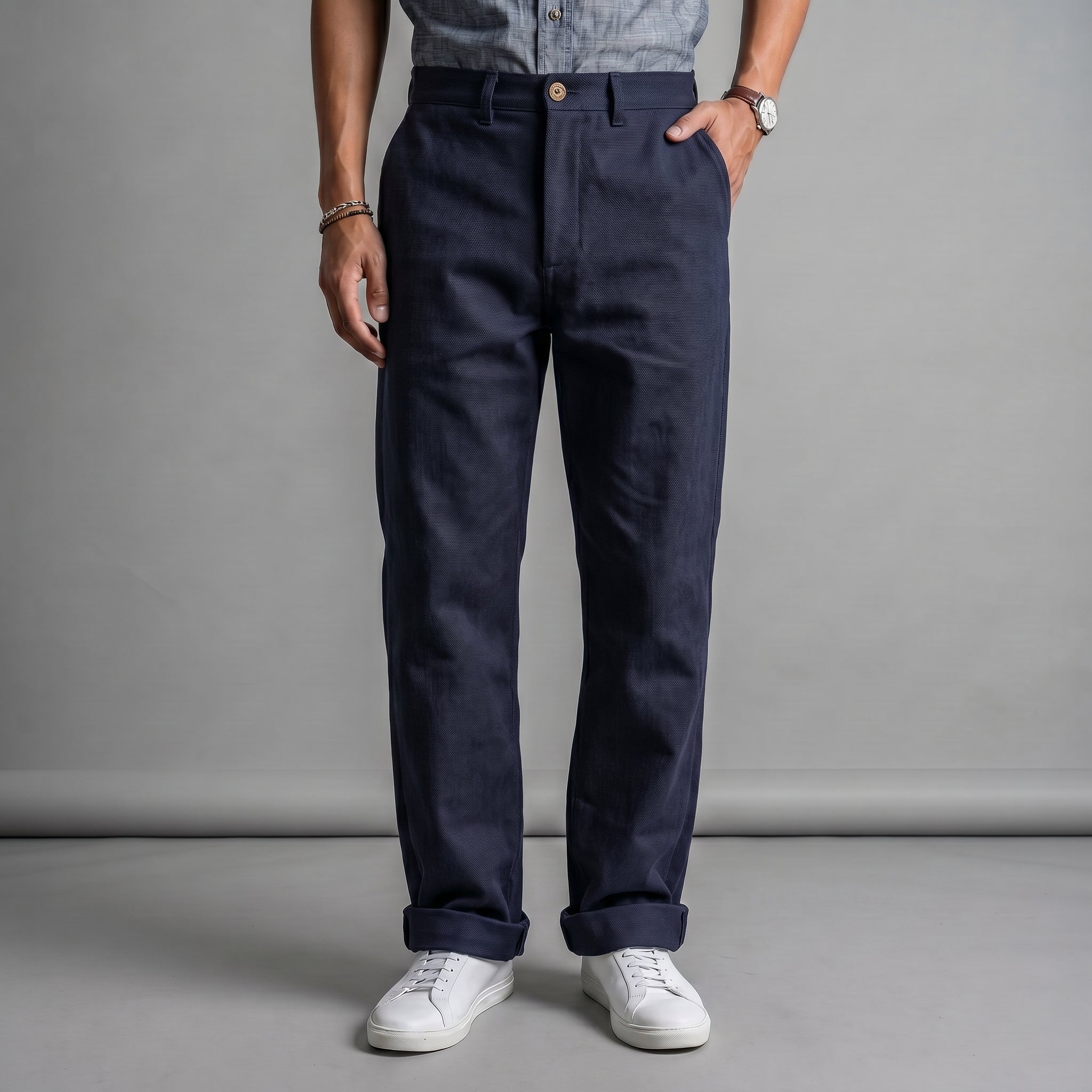 Fairfax Easy Fit Chinos Dyed Midnight Ink Twill