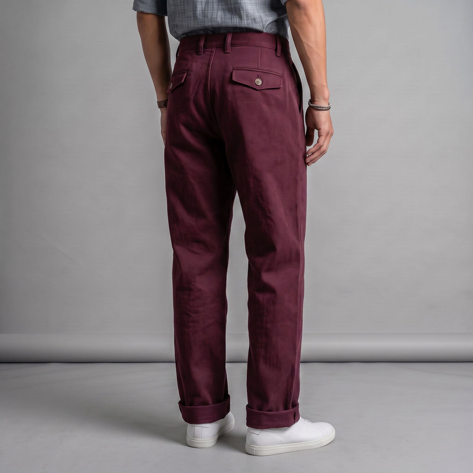 Fairfax Easy Fit Chinos Dyed Oxblood Twill