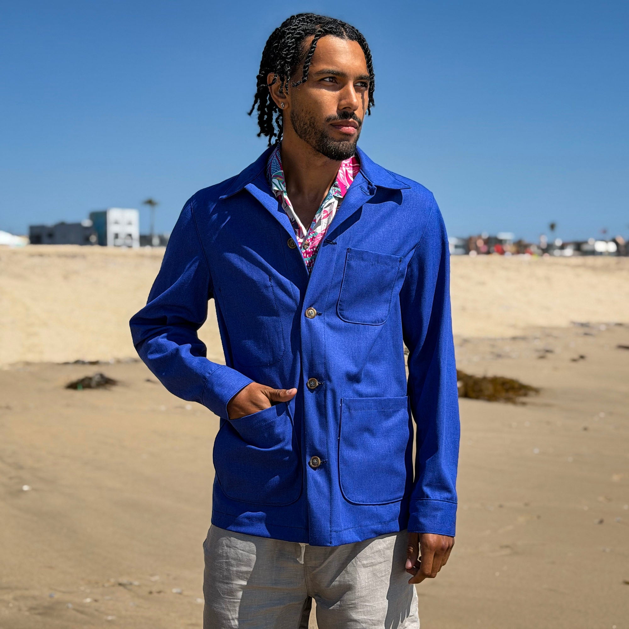 Doyle Jacket Sapphire Dyed 10oz Cotton Canvas