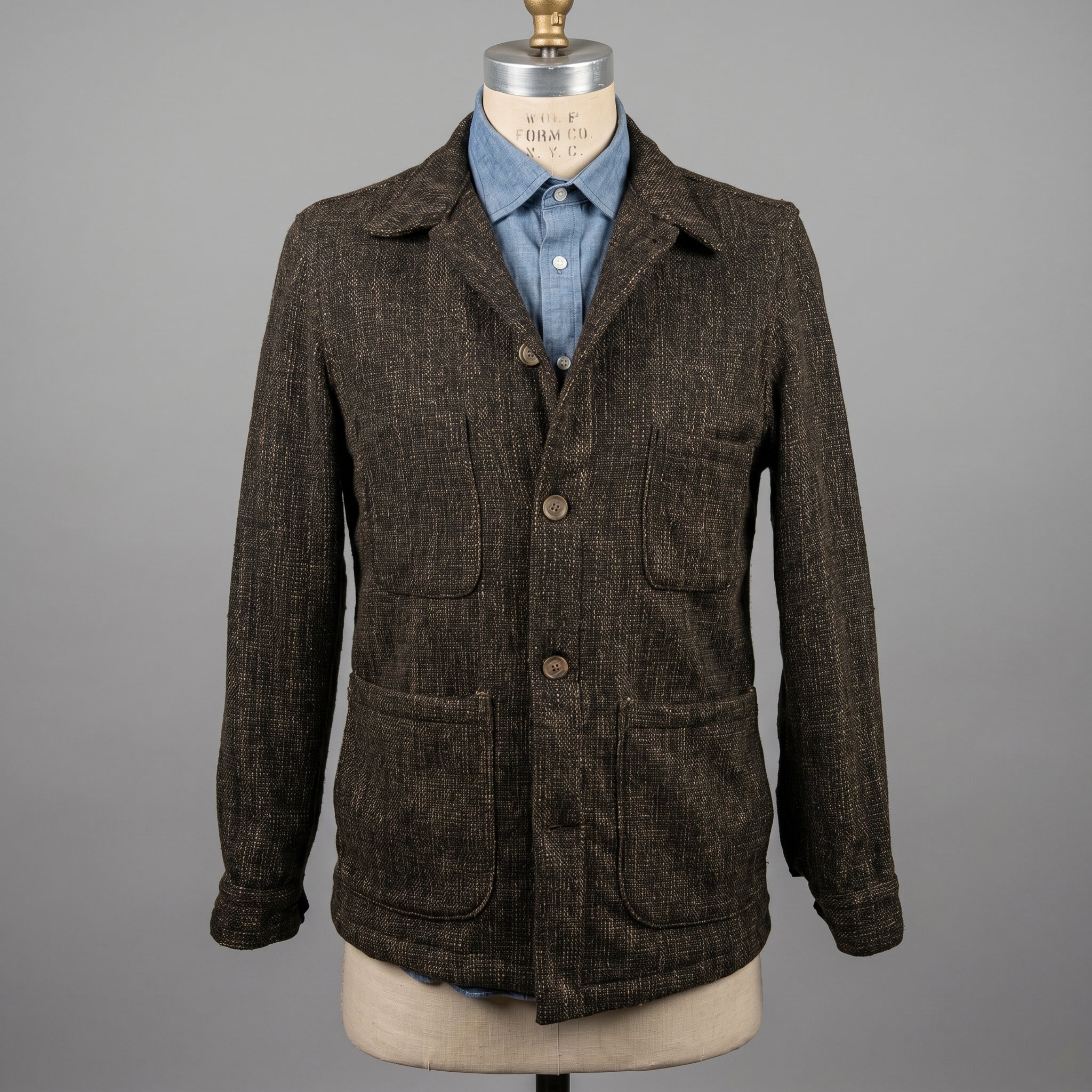 Doyle Jacket Mosswood Scatter-Weave Tweed
