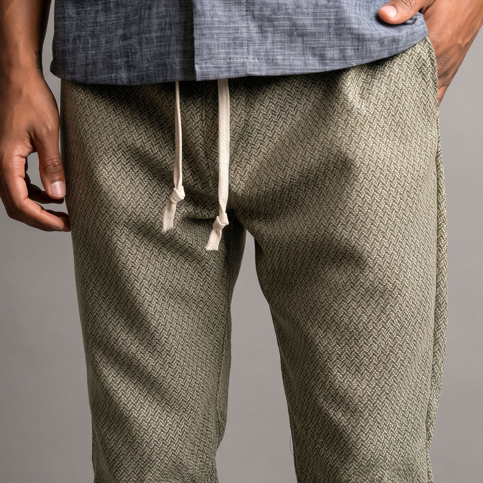 Laidback Pant Herringbone Cotton-Wool