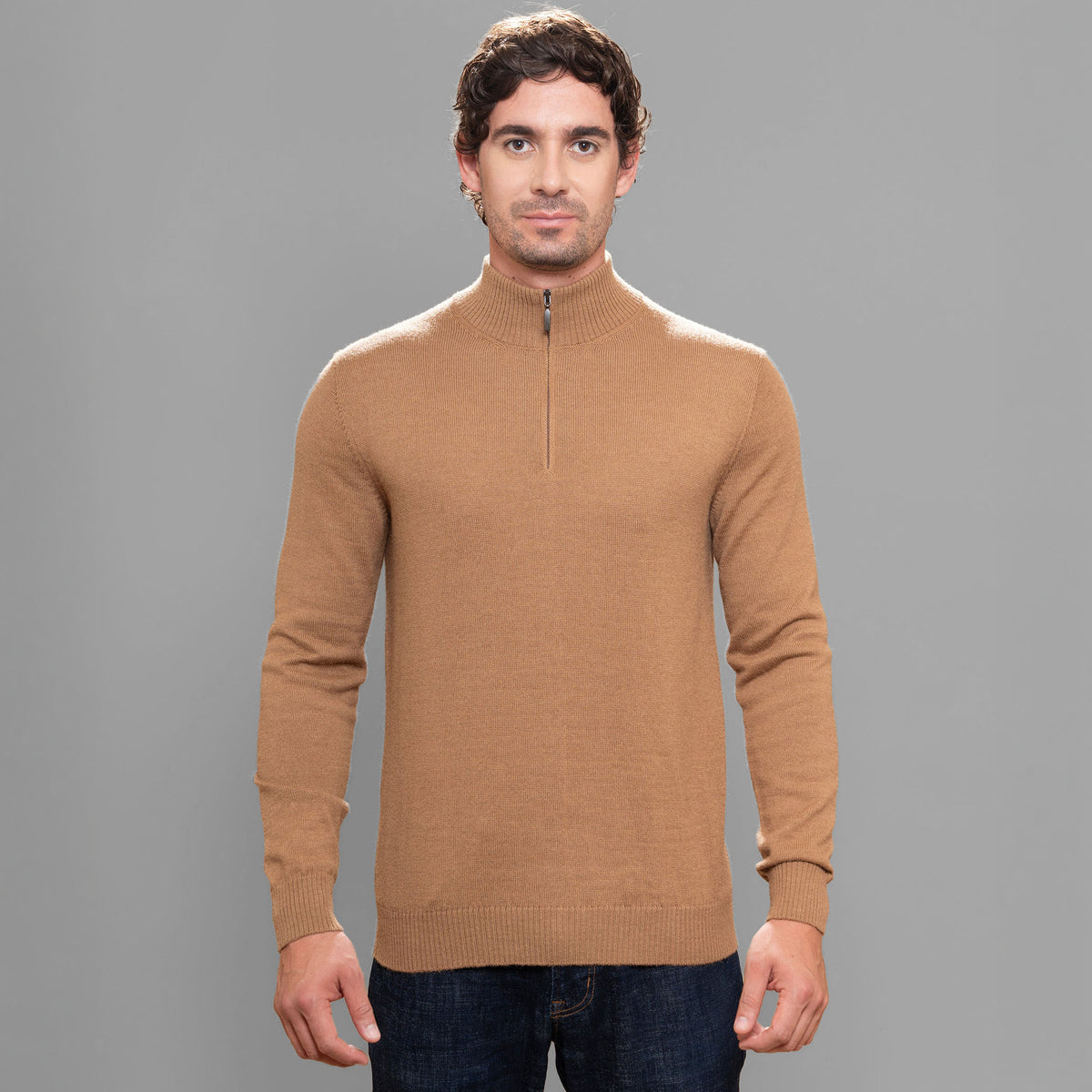 Alpaca Extrafine Knit Half Zip Sweaters