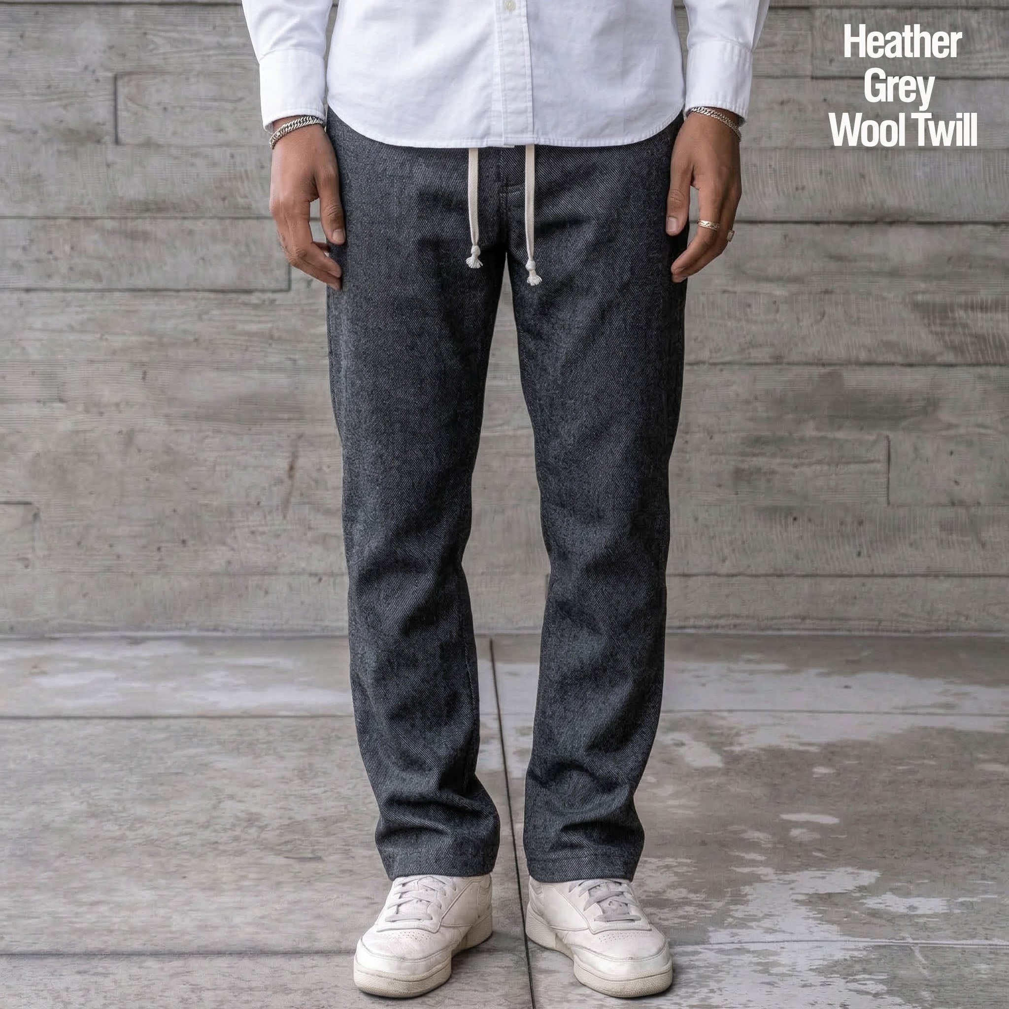 Laidback Pant Heather Grey Wool Twill Sz Medium