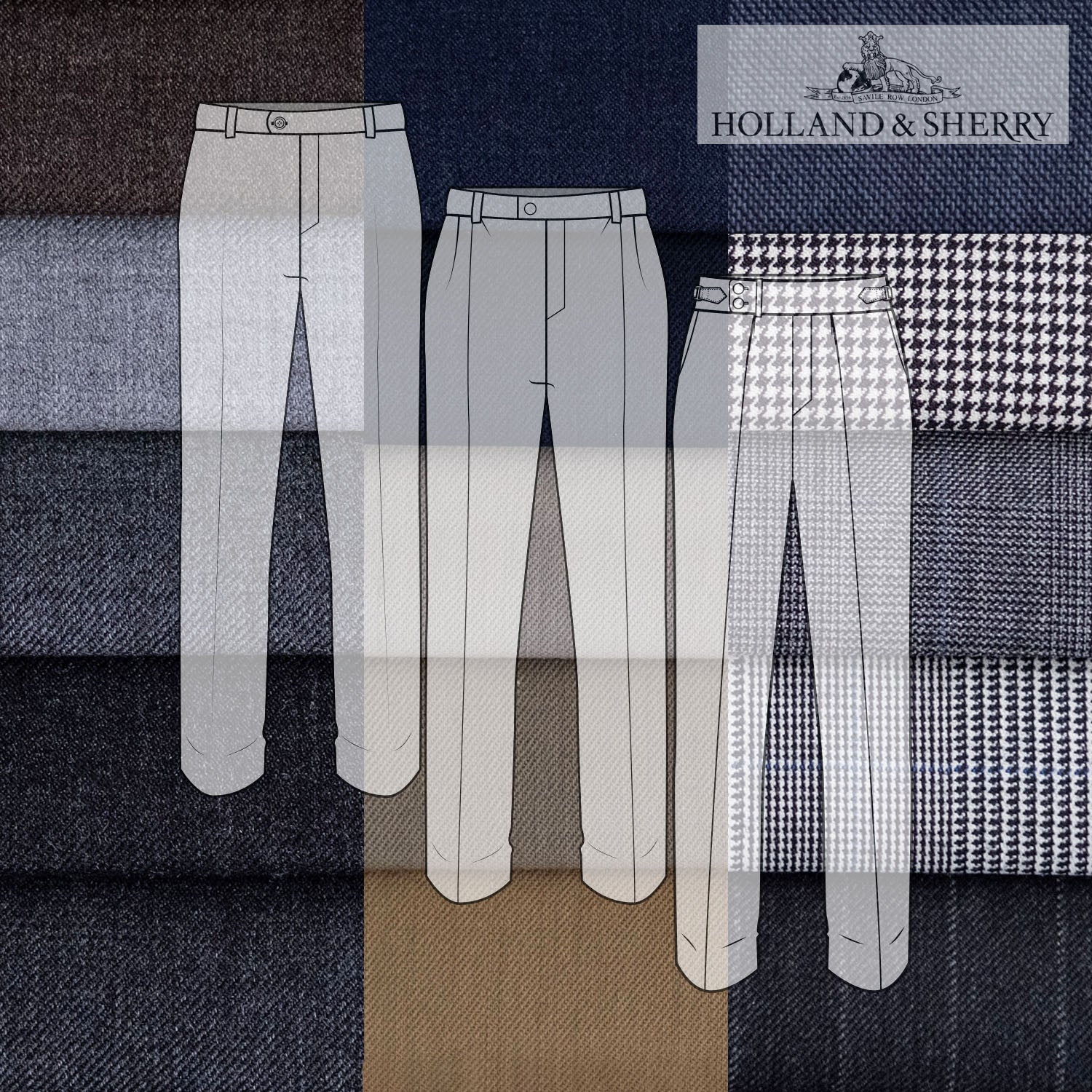 Custom Trousers Holland & Sherry Super 140s