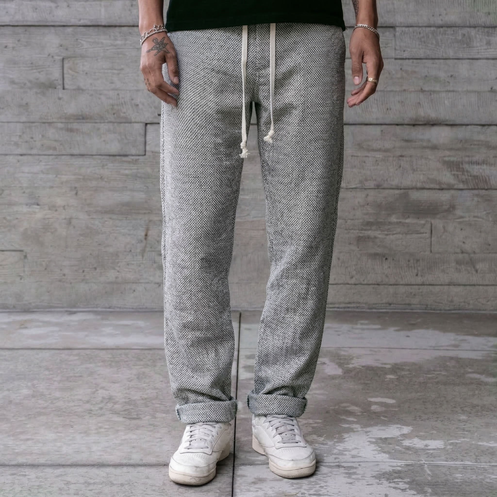 Laidback Pant Ice Crystal Tweed Hopsack Wool