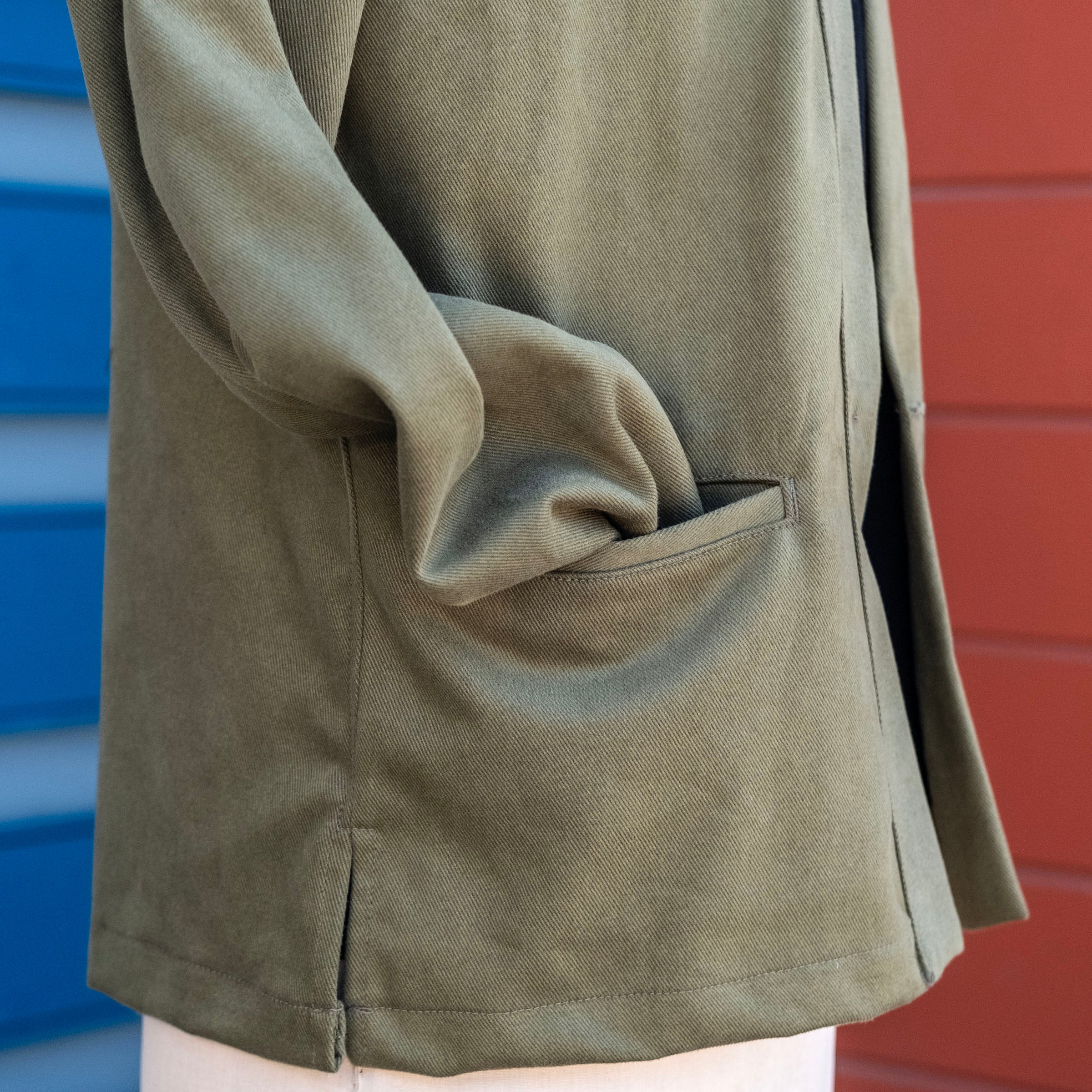 Kamigata Jacket in Olive Kaihara 13oz Bull Denim Sz 42