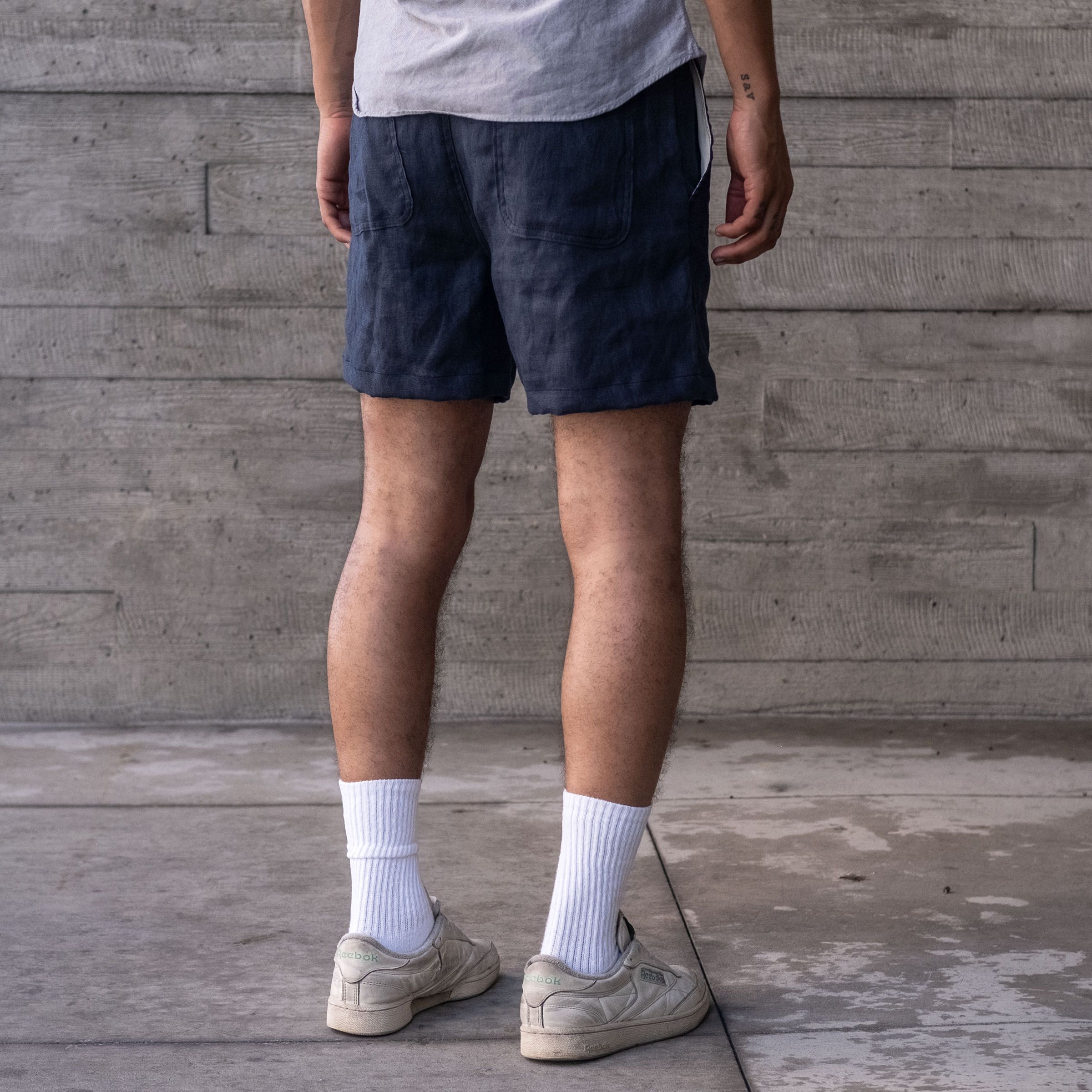 Laidback Short Navy Albini Linen