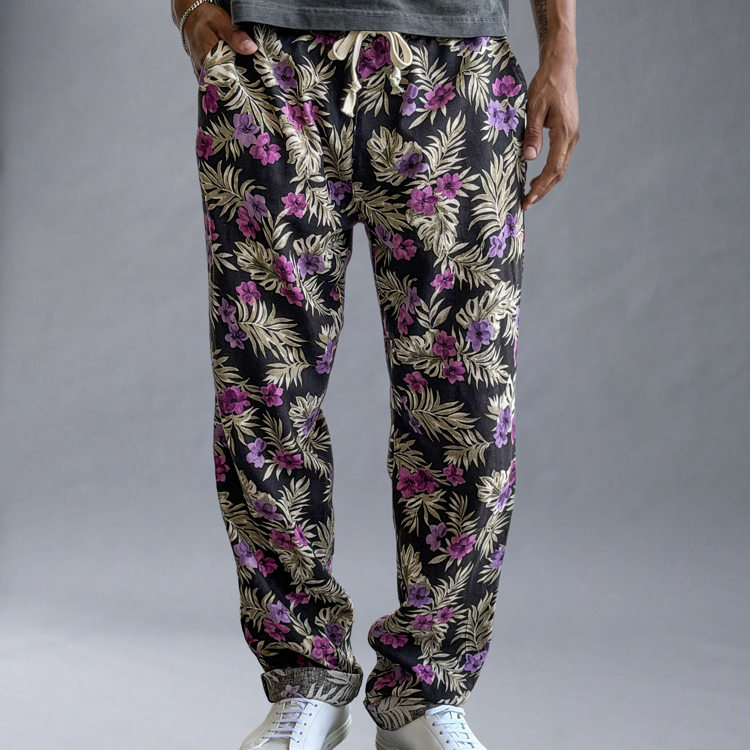 Laidback Pant Midnight Tiki Linen (Size Large)