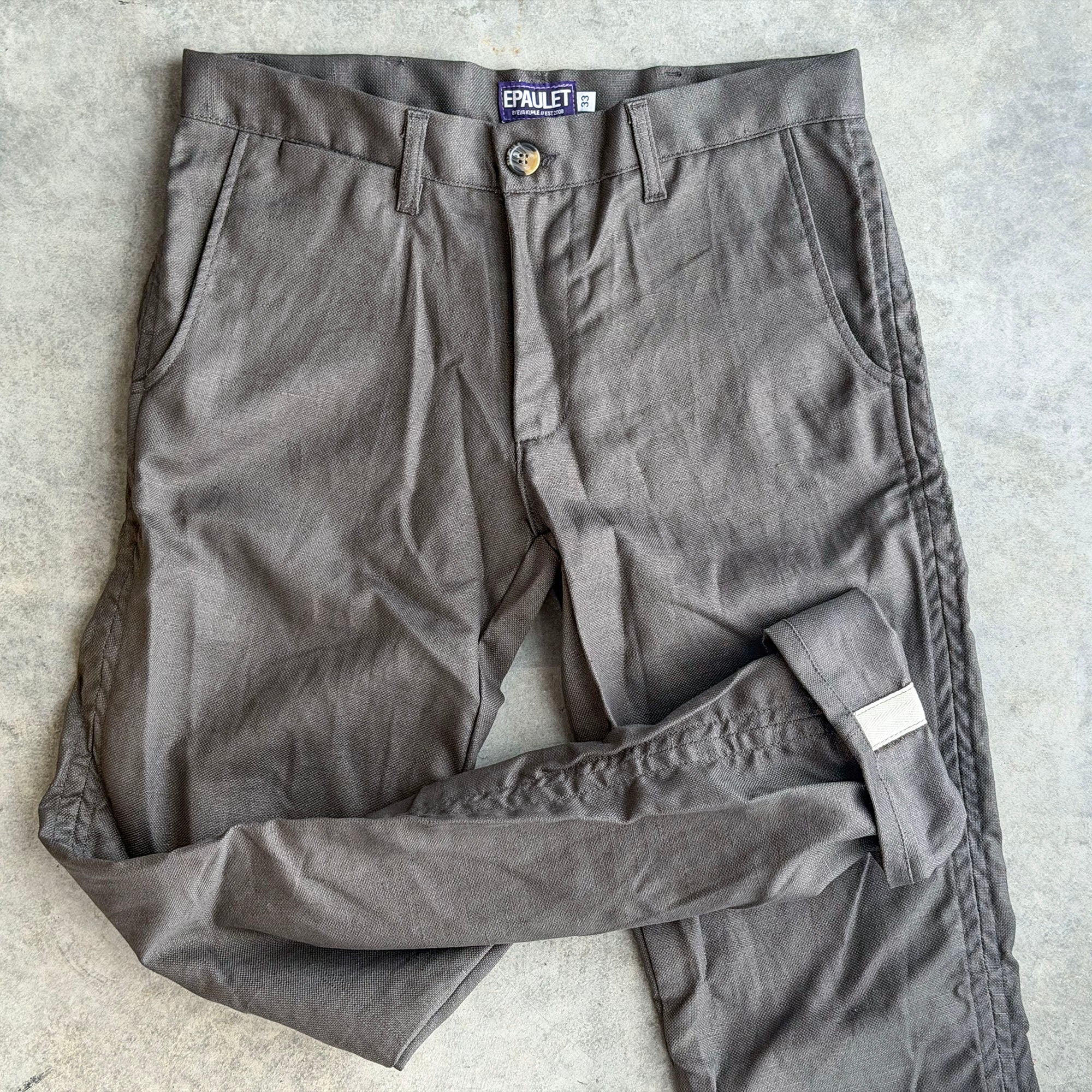 Sample: Rivet Chino in Hazelnut Linen Sz 33