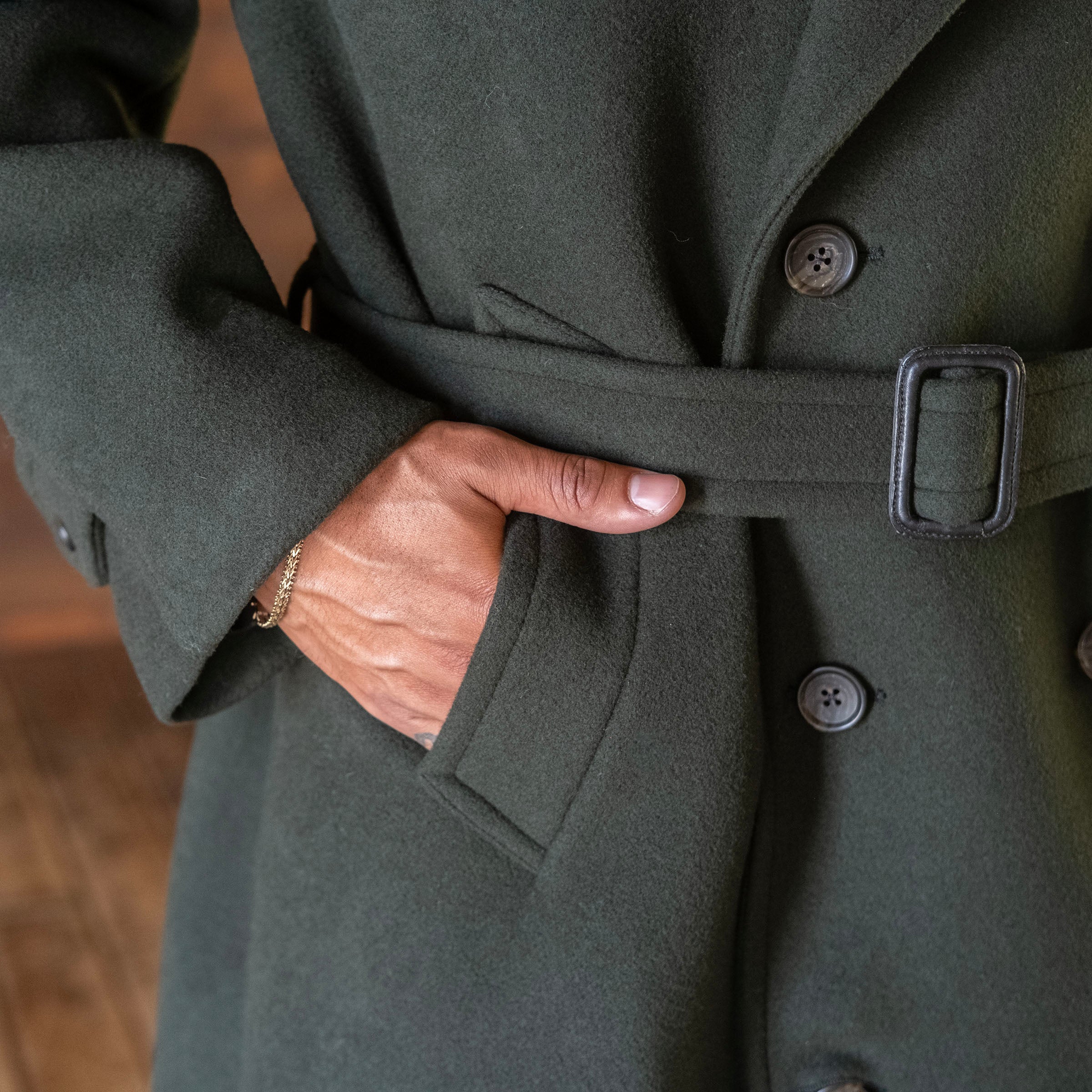 Sample Sale: Madison Overcoat in Alpine Loden Heavyweight Wool Size 40