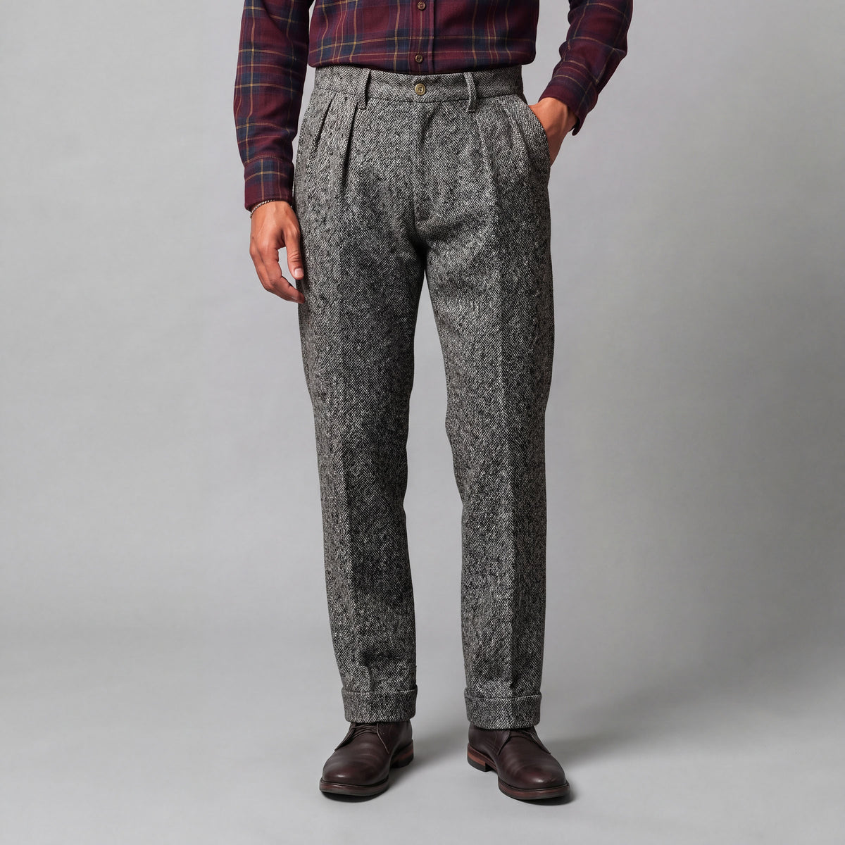 McKinley Pleated Easy Fit Chinos in Tweeds & Cottons