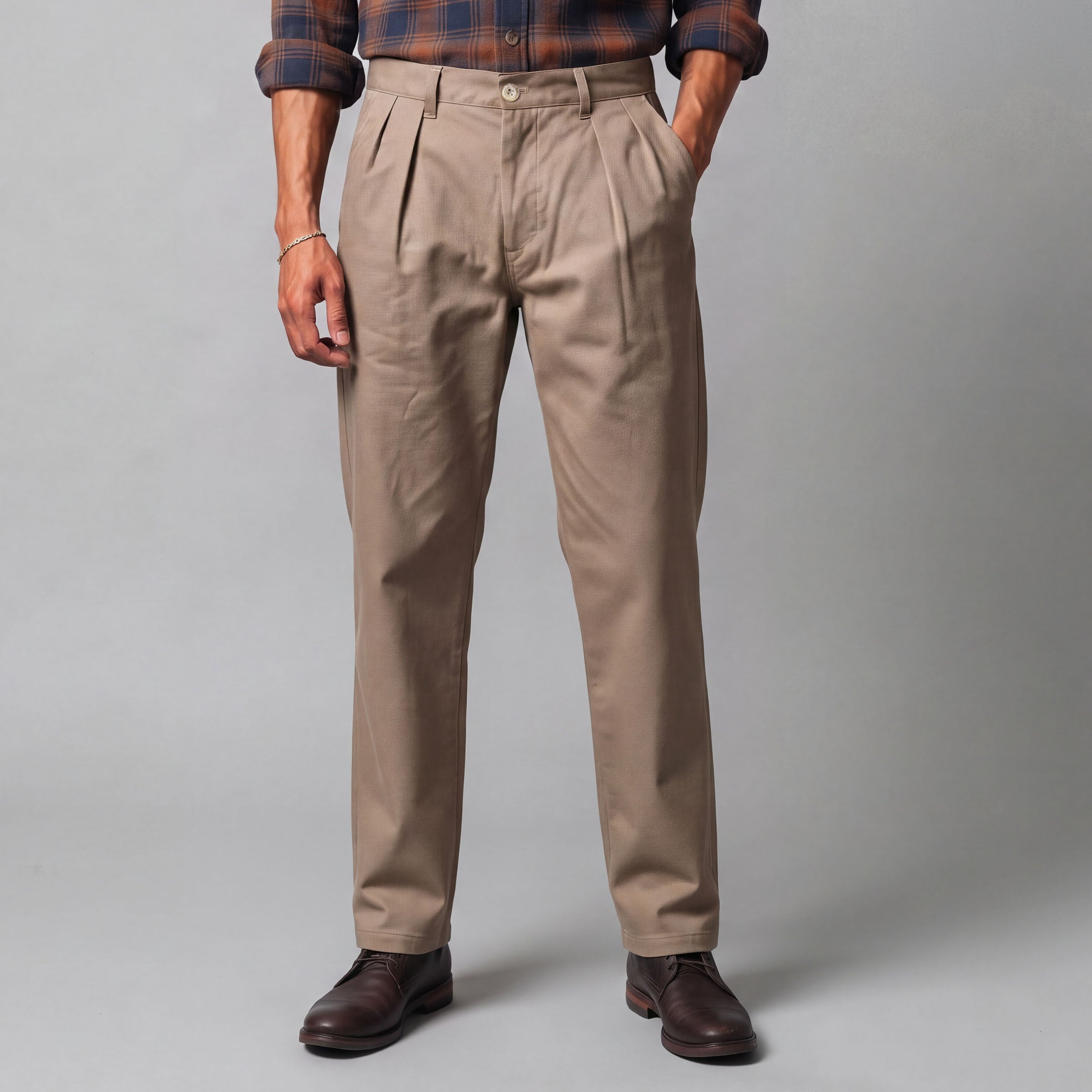 McKinley Pleated Easy Fit Chinos in Tweeds & Cottons