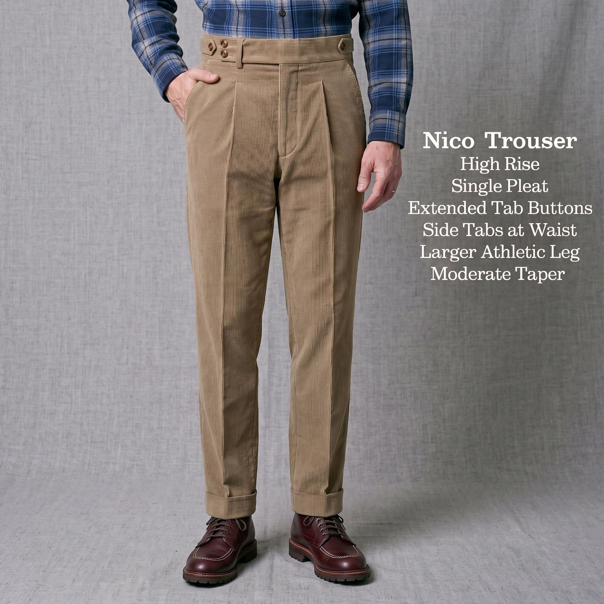 Custom Trousers in Mid-Weight Italian Cotton Corduroy
