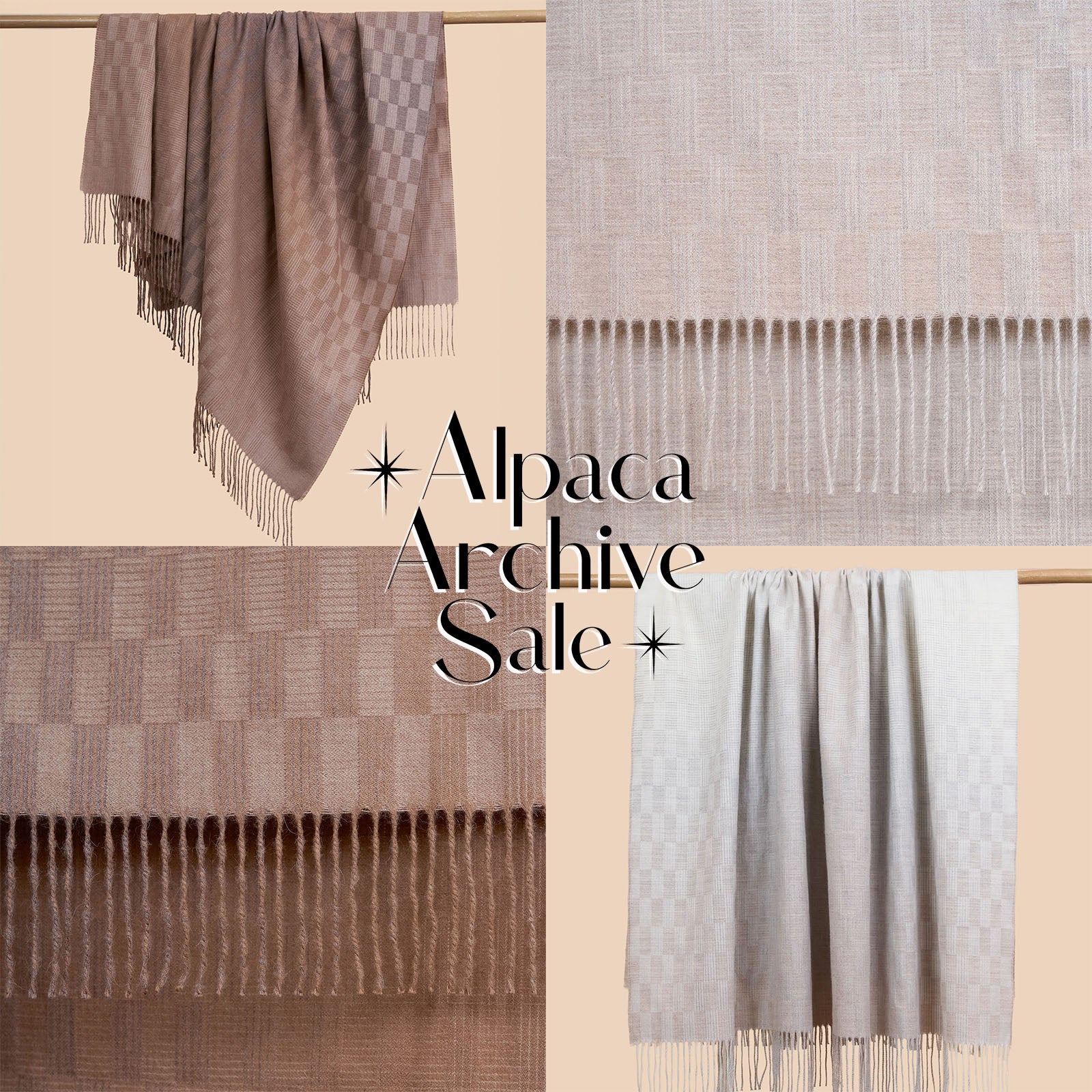 Ombre Mosaic Sateen Alpaca Throw Blanket