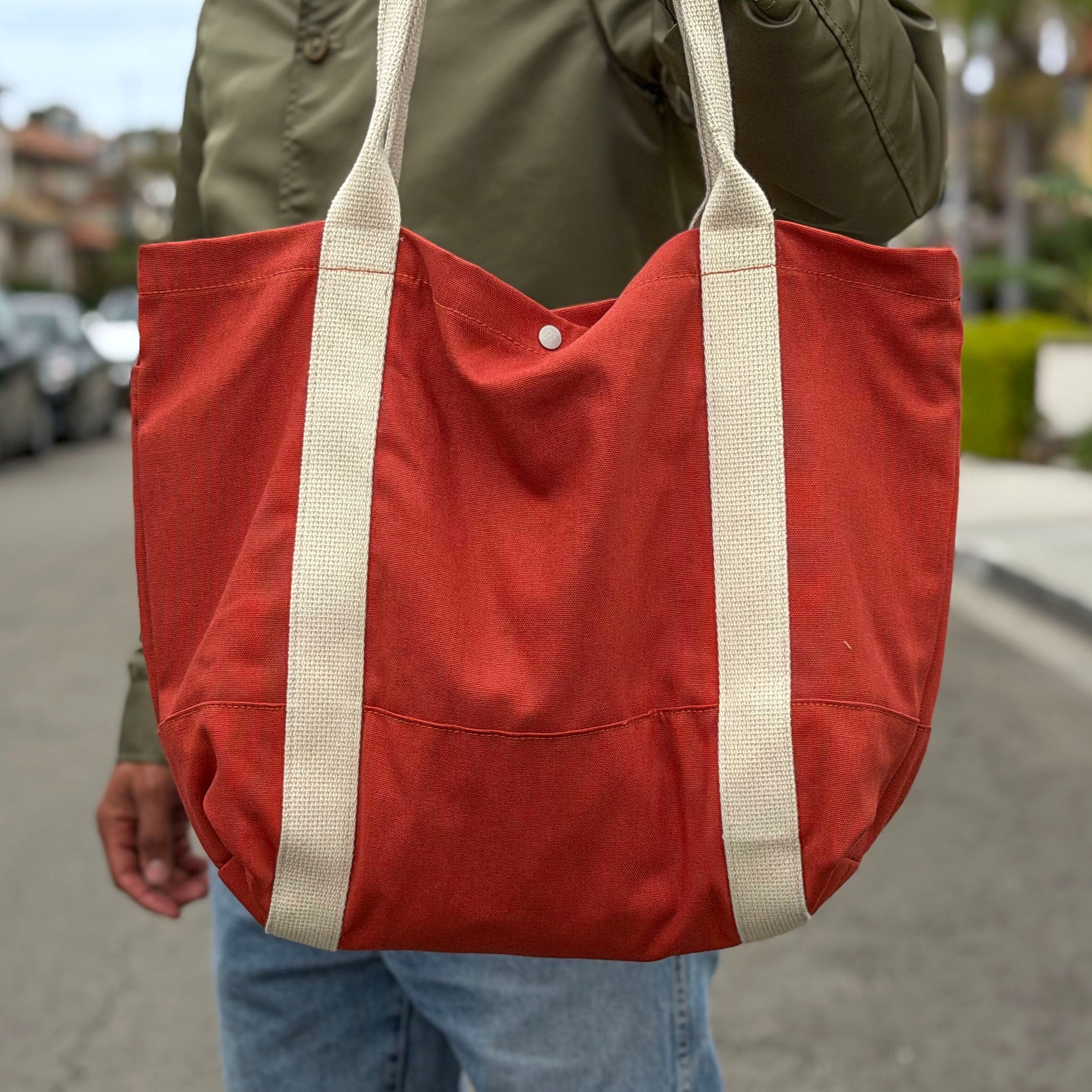 Harbor Tote Bag Dark Persimmon Duck Canvas