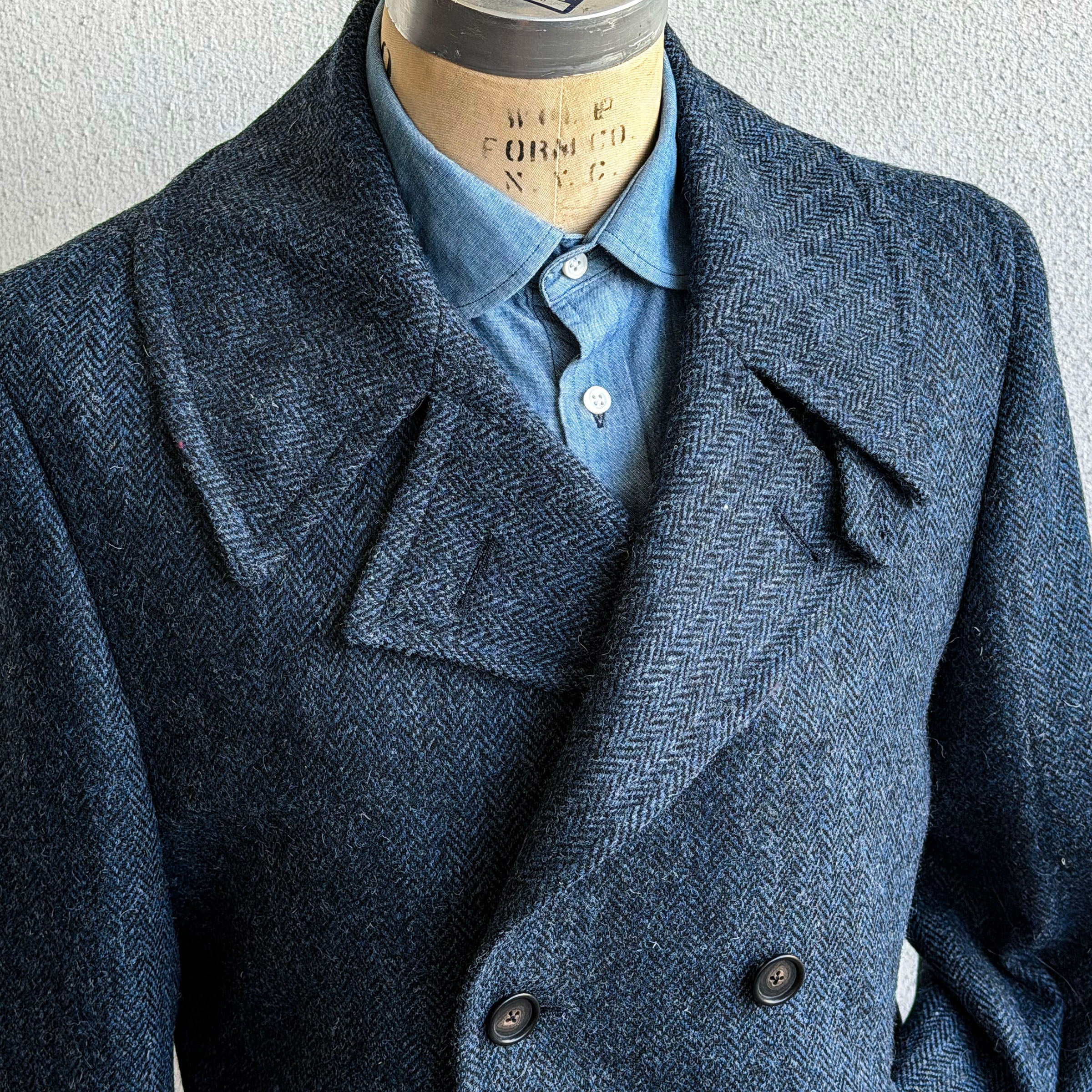 Sample: Navy Harris Tweed Peacoat Size 42R