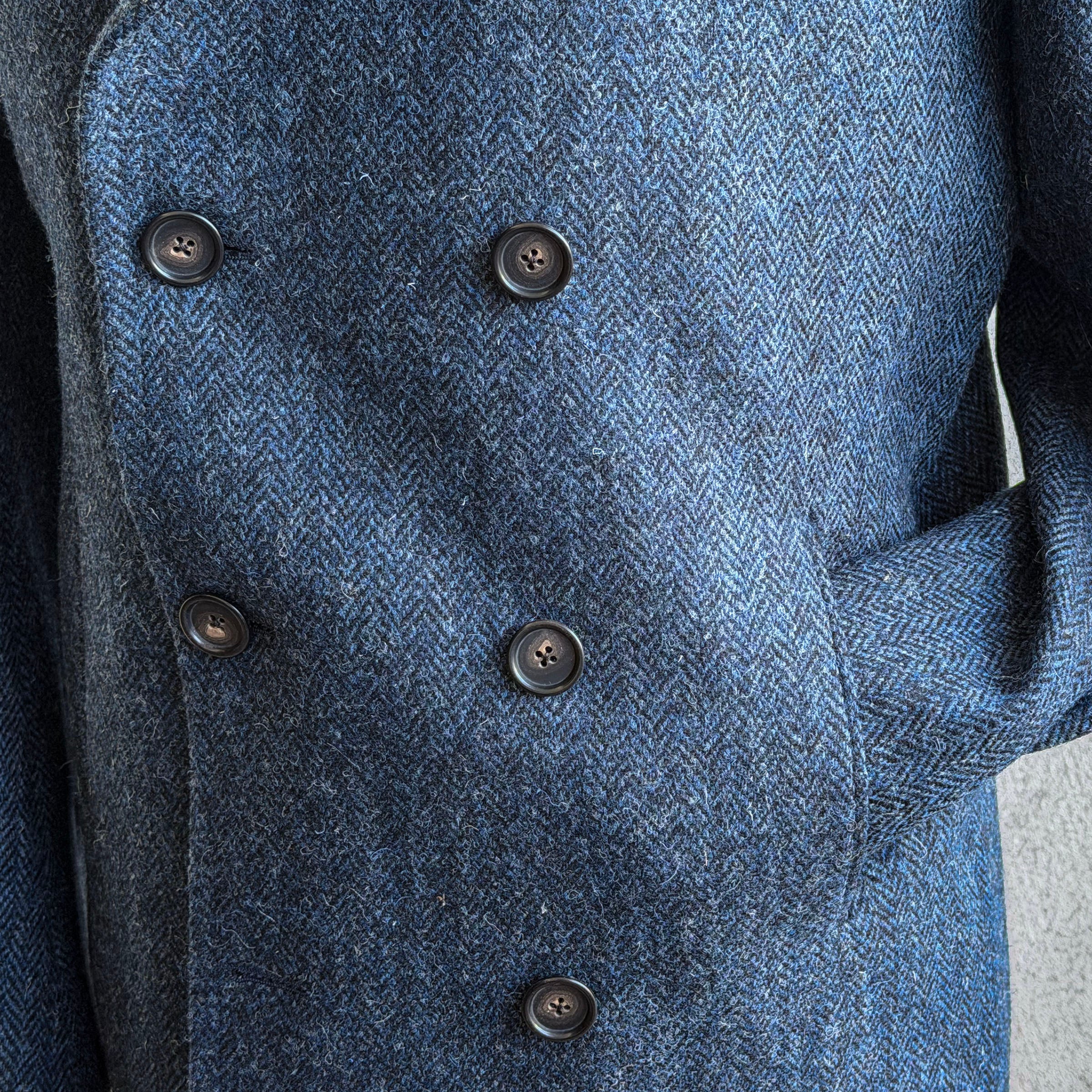 Sample: Navy Harris Tweed Peacoat Size 42R